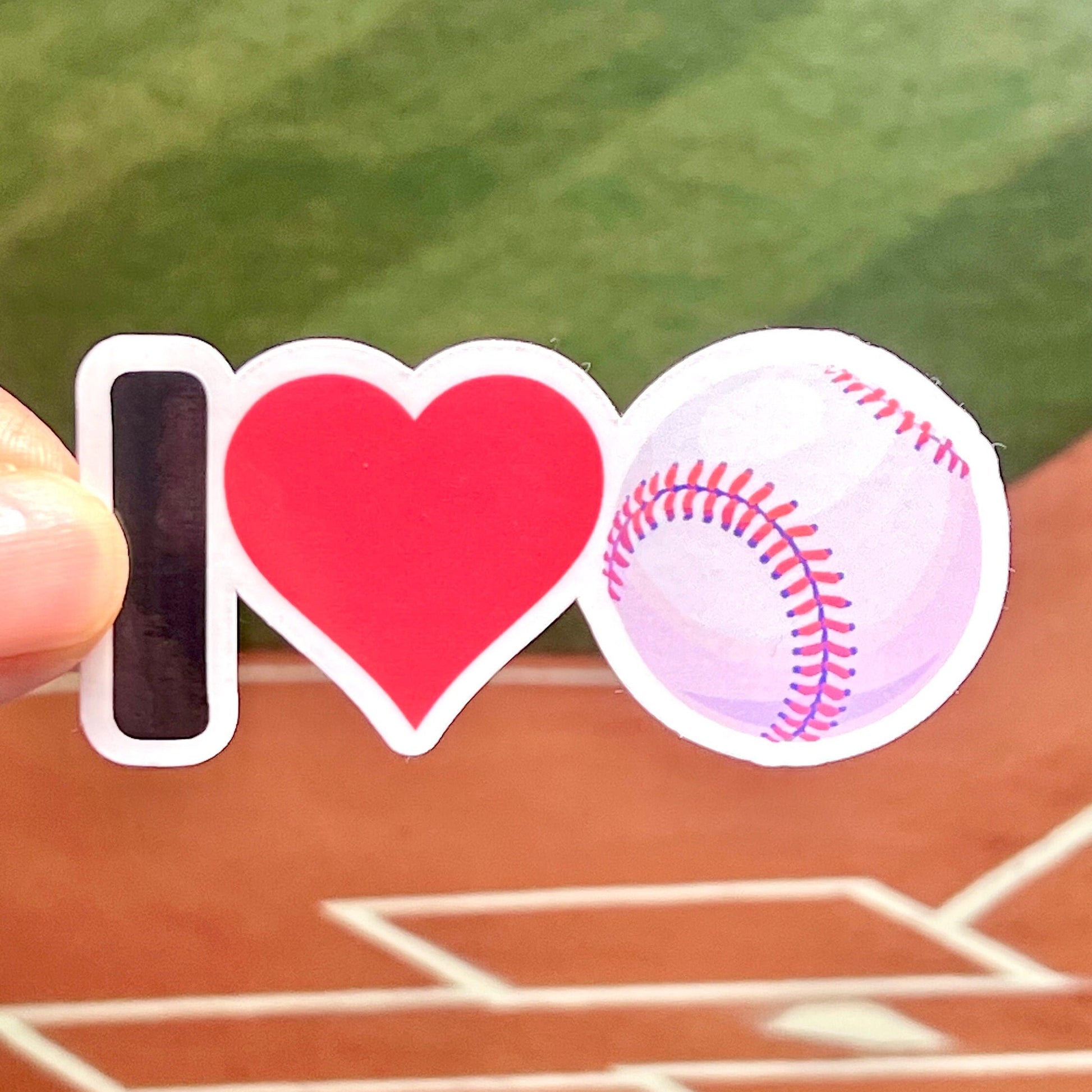 I Heart Baseball Vinyl Sticker