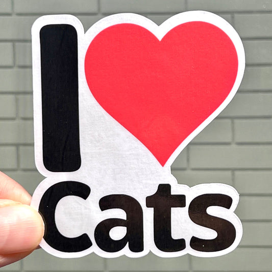 I love Cats Sticker | I Heart Cats Vinyl Sticker