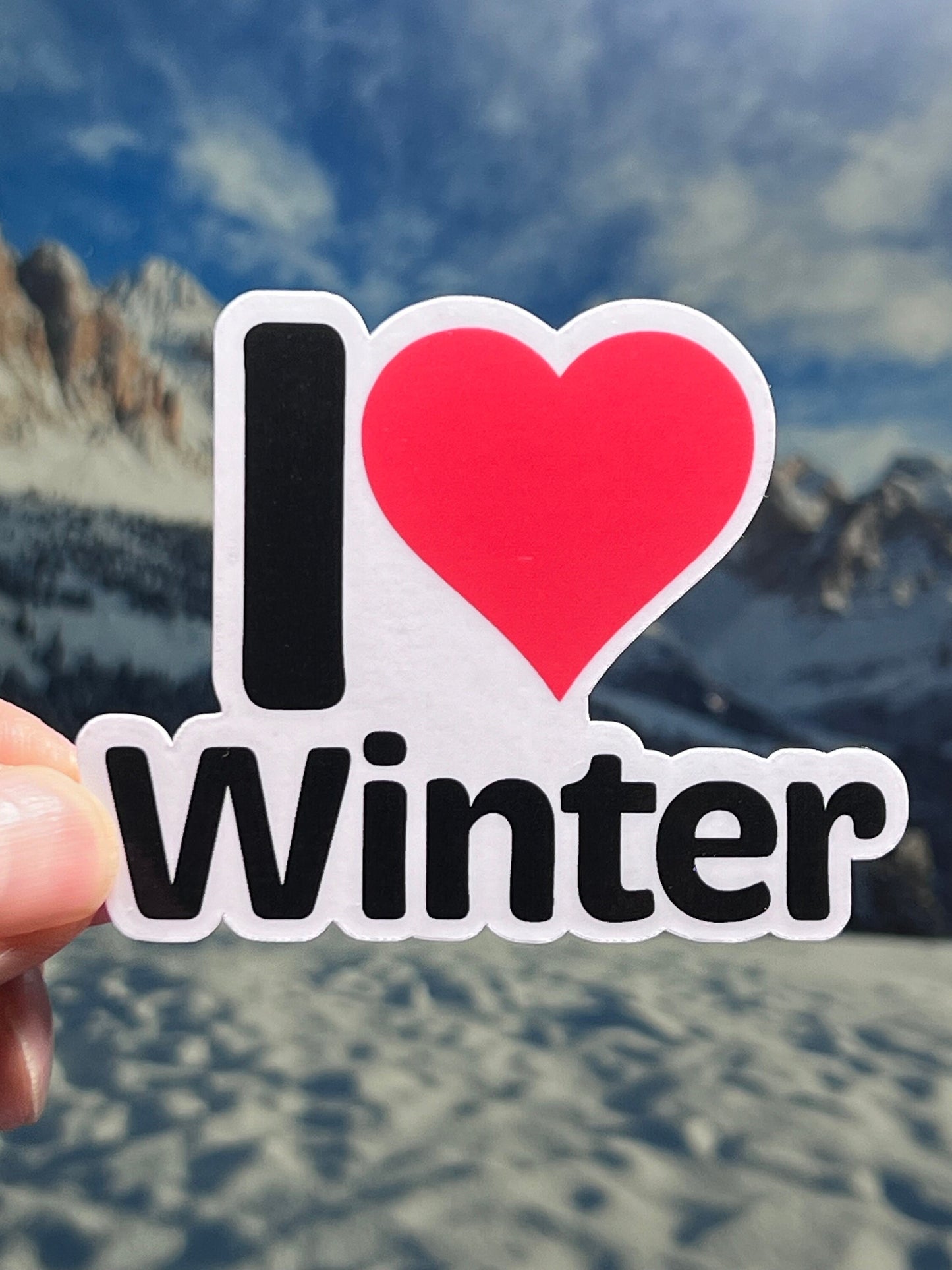 I Love Winter Sticker | I Heart Winter Vinyl Sticker  | Winter Time Fun | Seasons Sticker