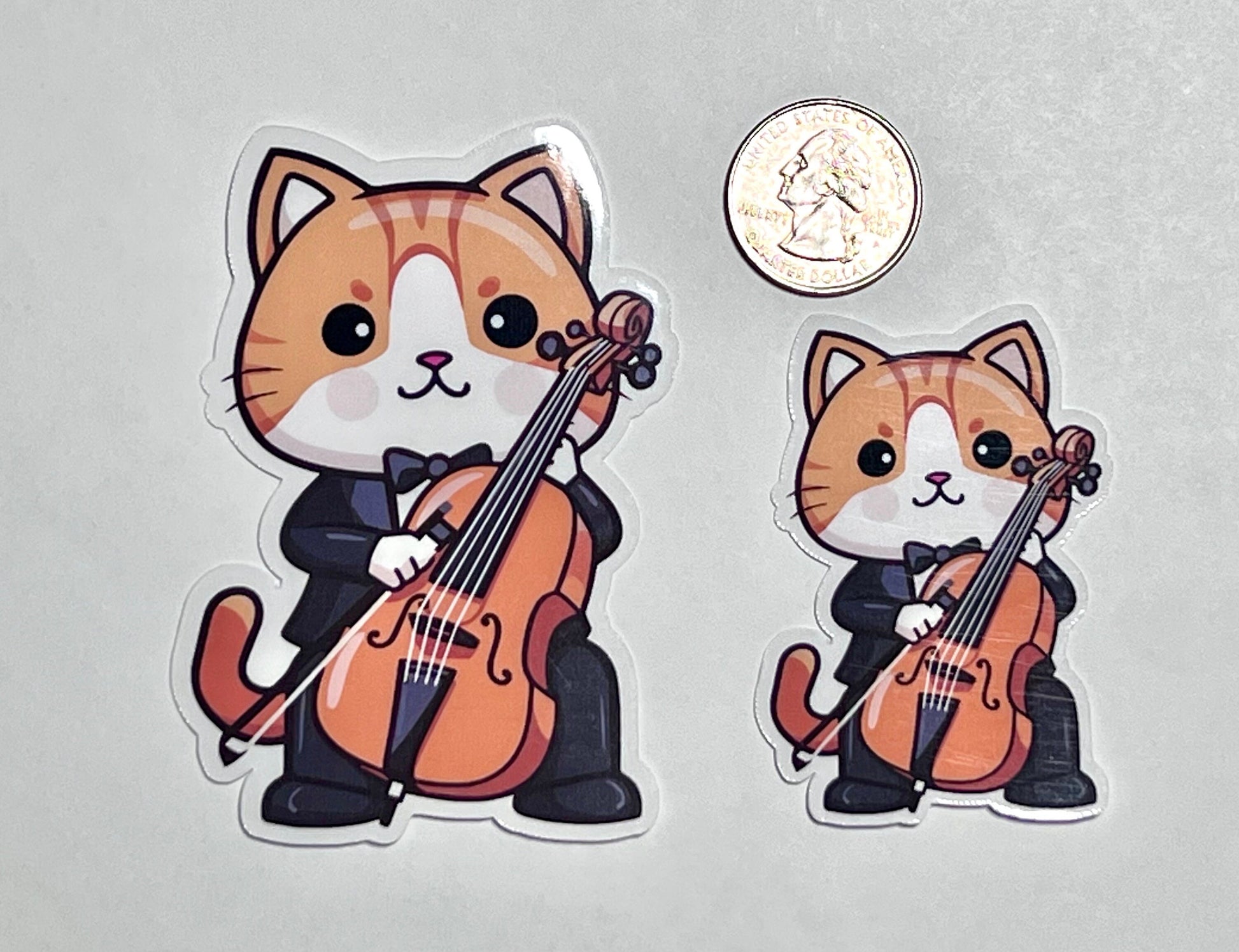 Cello Cat Vinyl Sticker image 2