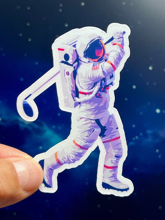 Golf Astronaut Sticker | Spaceman Golf Vinyl Sticker