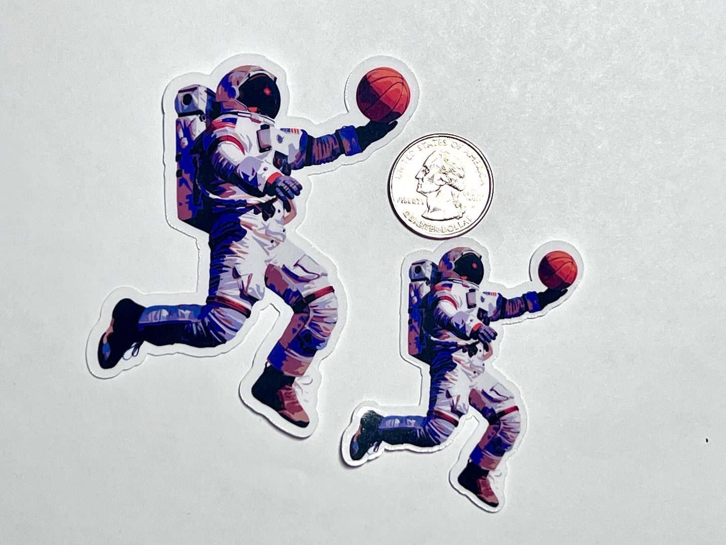 Basketball Astronaut Vinyl Sticker image 2