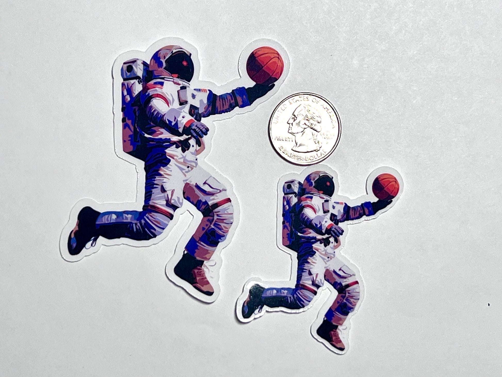 Basketball Astronaut Vinyl Sticker image 2