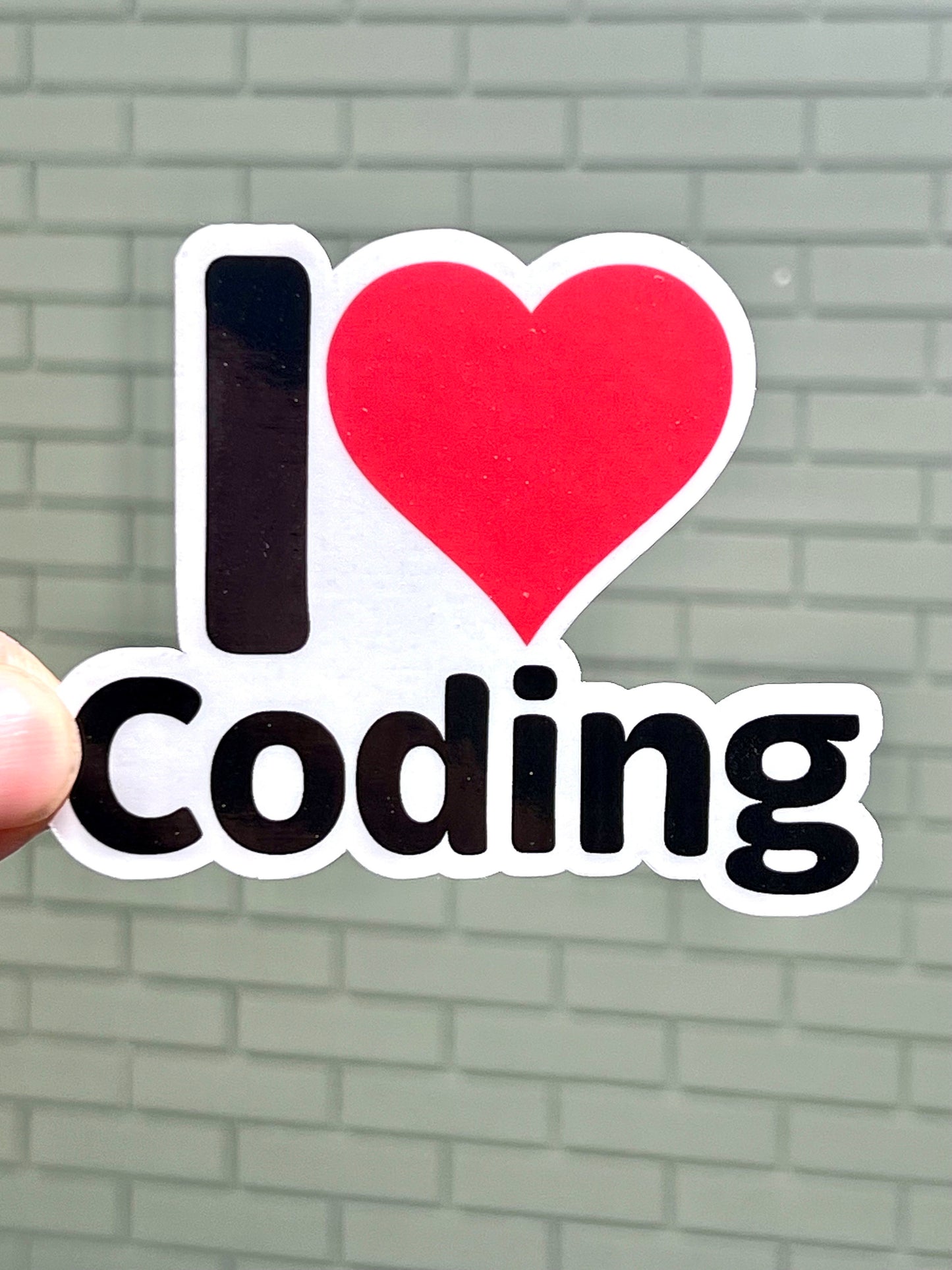 I love Coding Sticker | I Heart Coding Vinyl Sticker | Computer Science | Programming | Artificial Intelligence