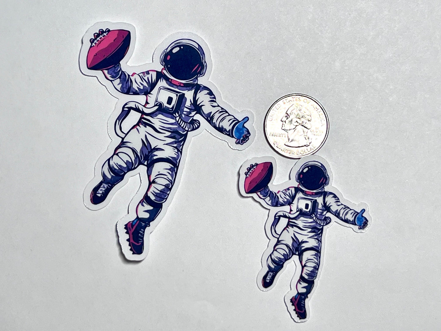Football Astronaut Vinyl Sticker image 2