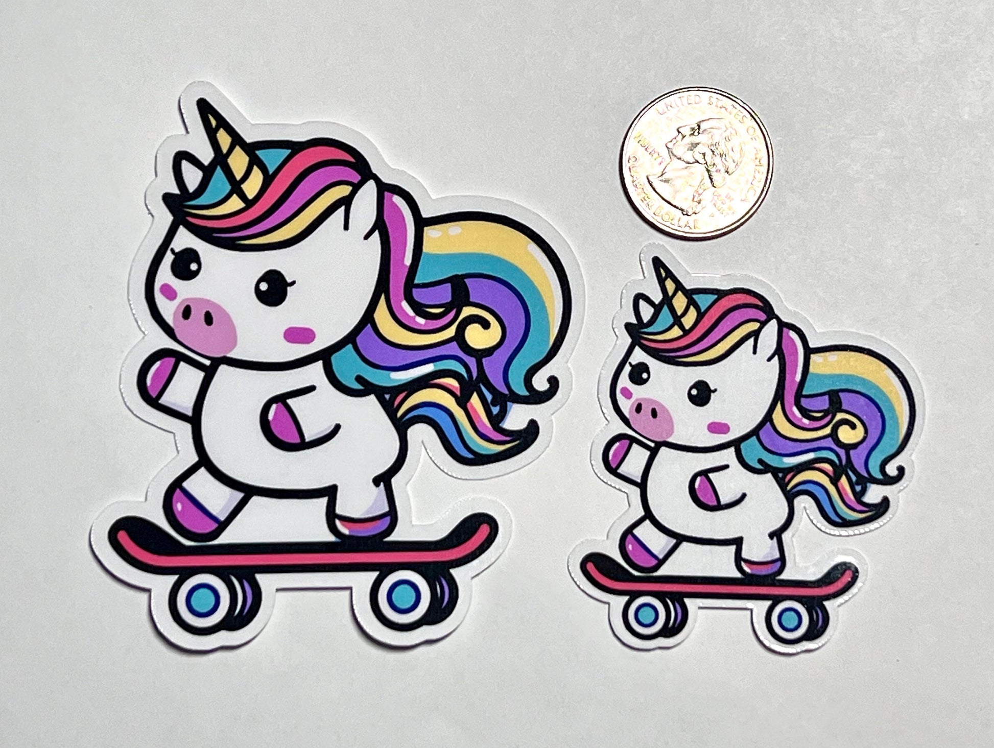 Skateboarding Unicorn Vinyl Sticker image 2