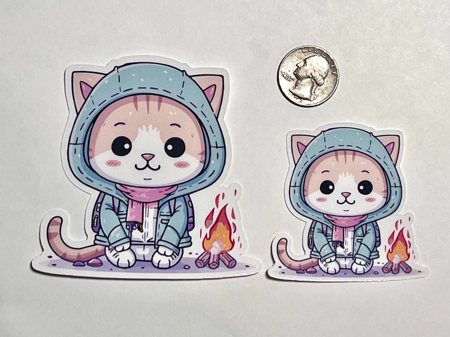 Campfire Cat Vinyl Sticker image 2