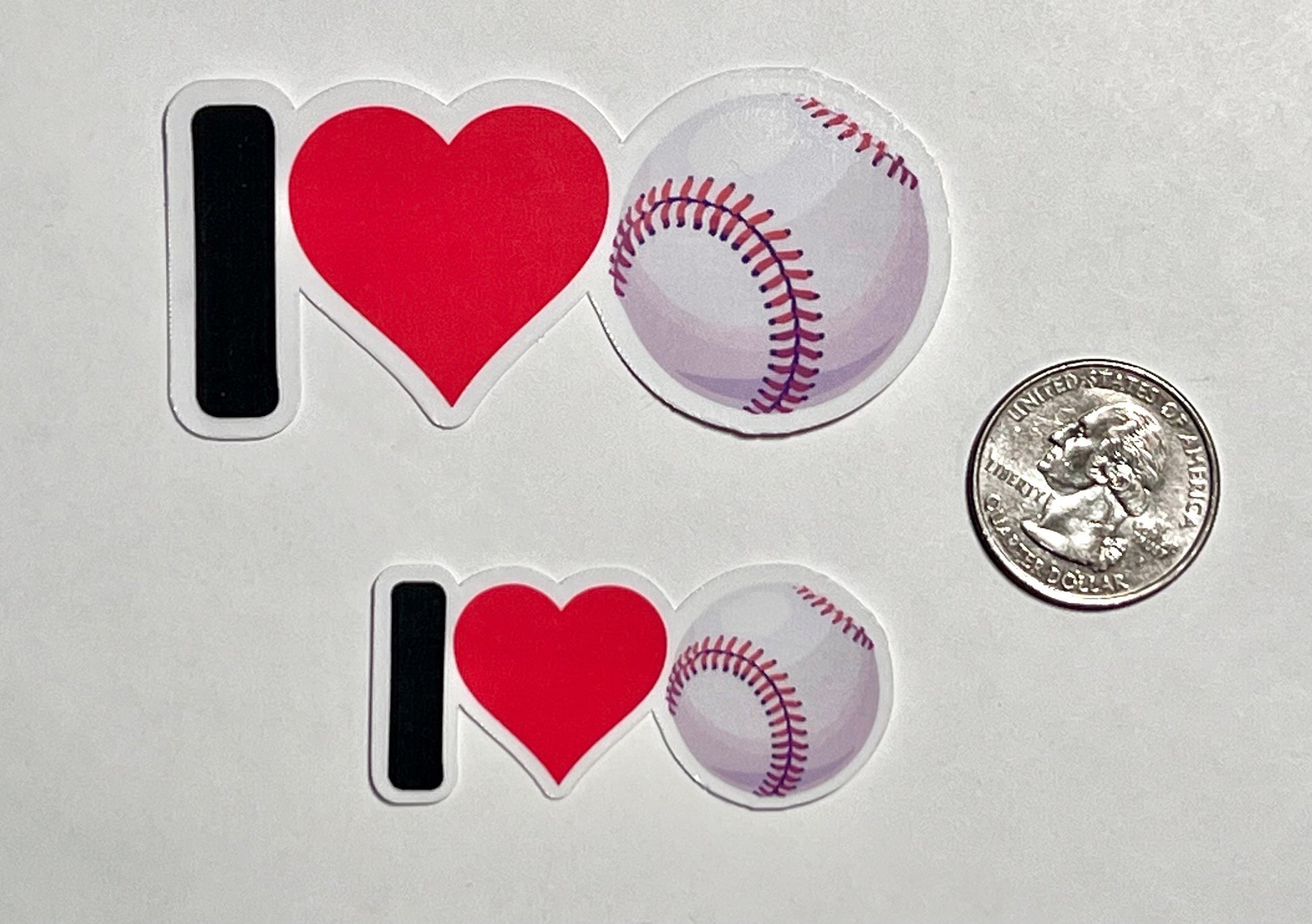 I Heart Baseball Vinyl Sticker image 2