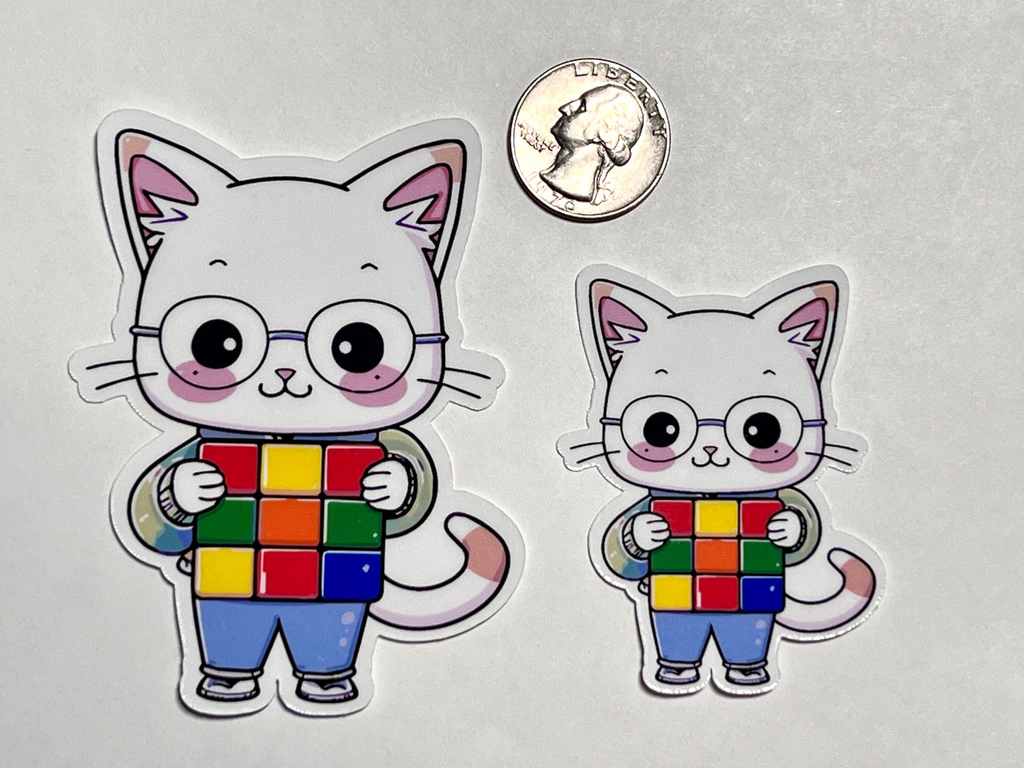Puzzle Cube Cat Vinyl Sticker image 2