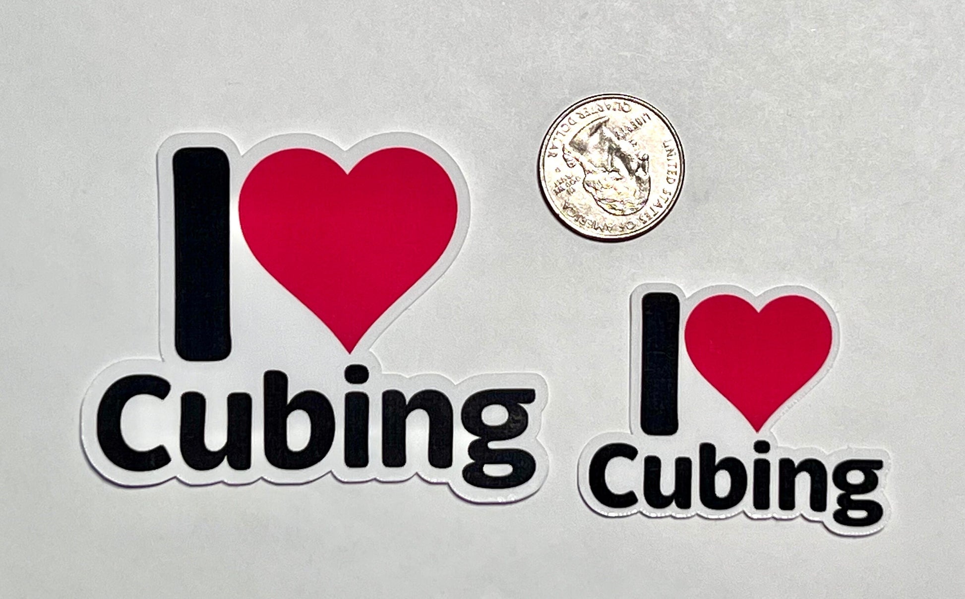 I Heart Cubing Vinyl Sticker image 2