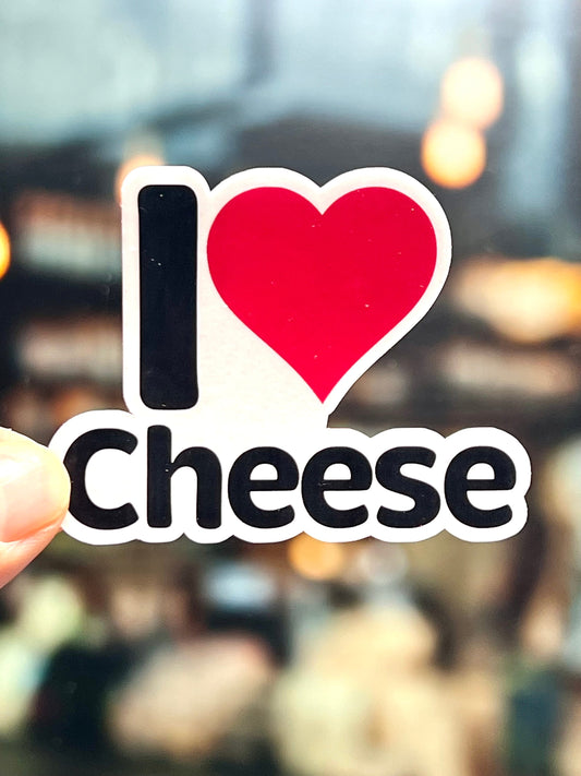 I love Cheese Sticker | I Heart Cheese Vinyl Sticker