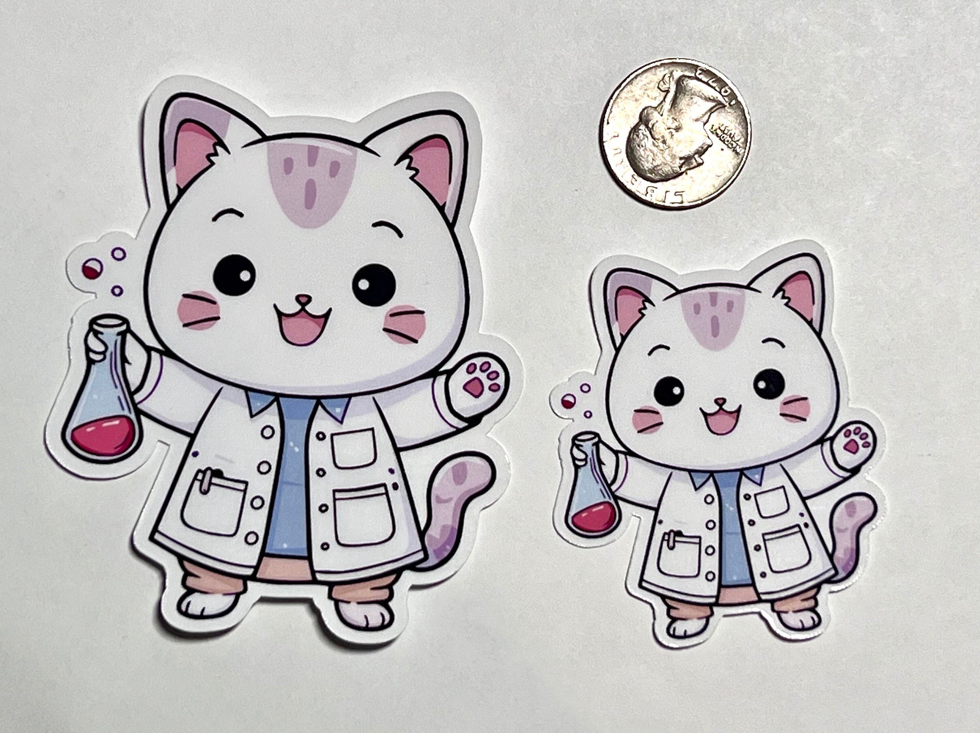 Scientist Cat Vinyl Sticker image 2