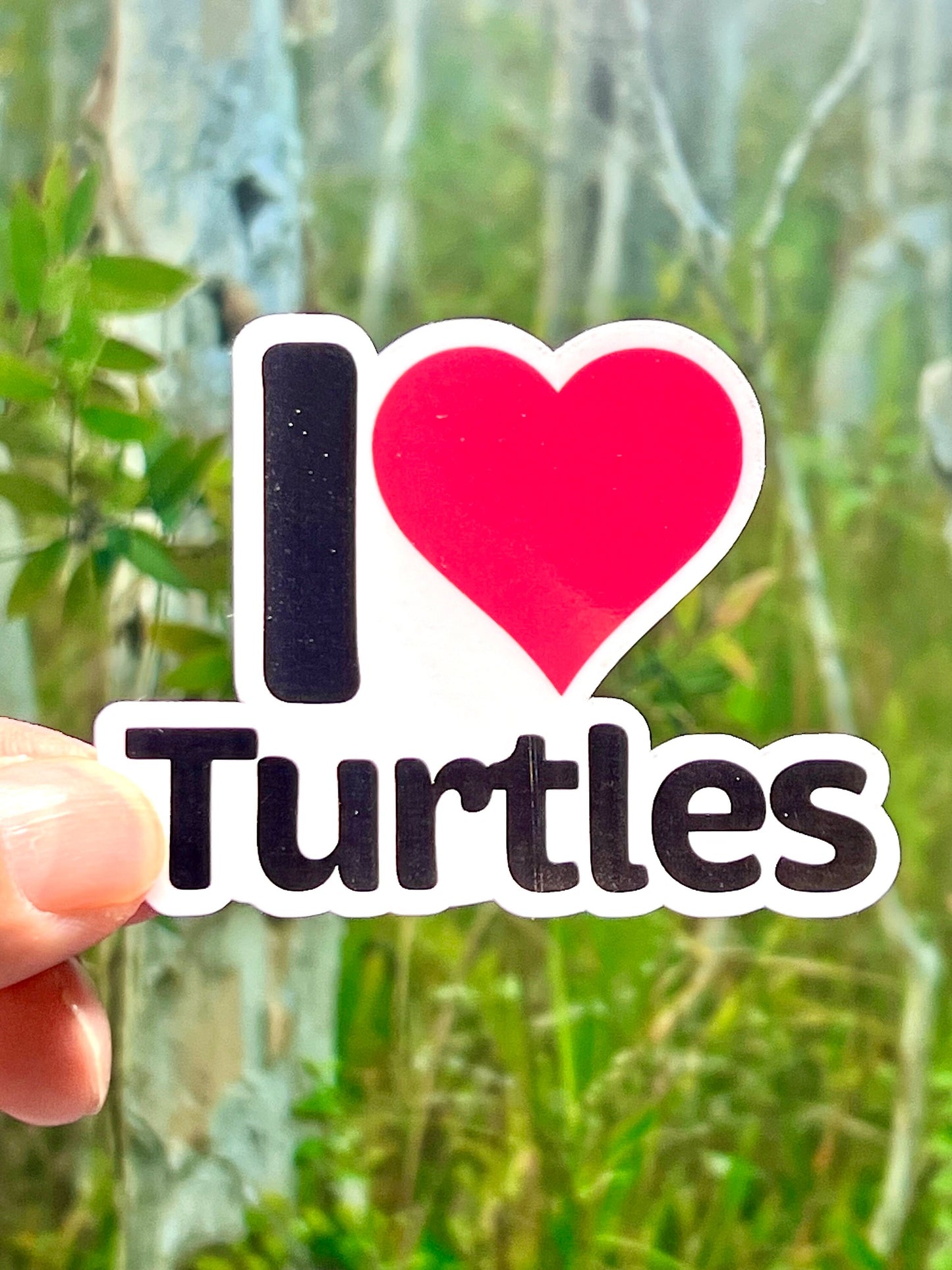 I love Turtles Sticker | I Heart Turtles Vinyl Sticker  Animal Lover Gift | Aquarium Zoo Lover