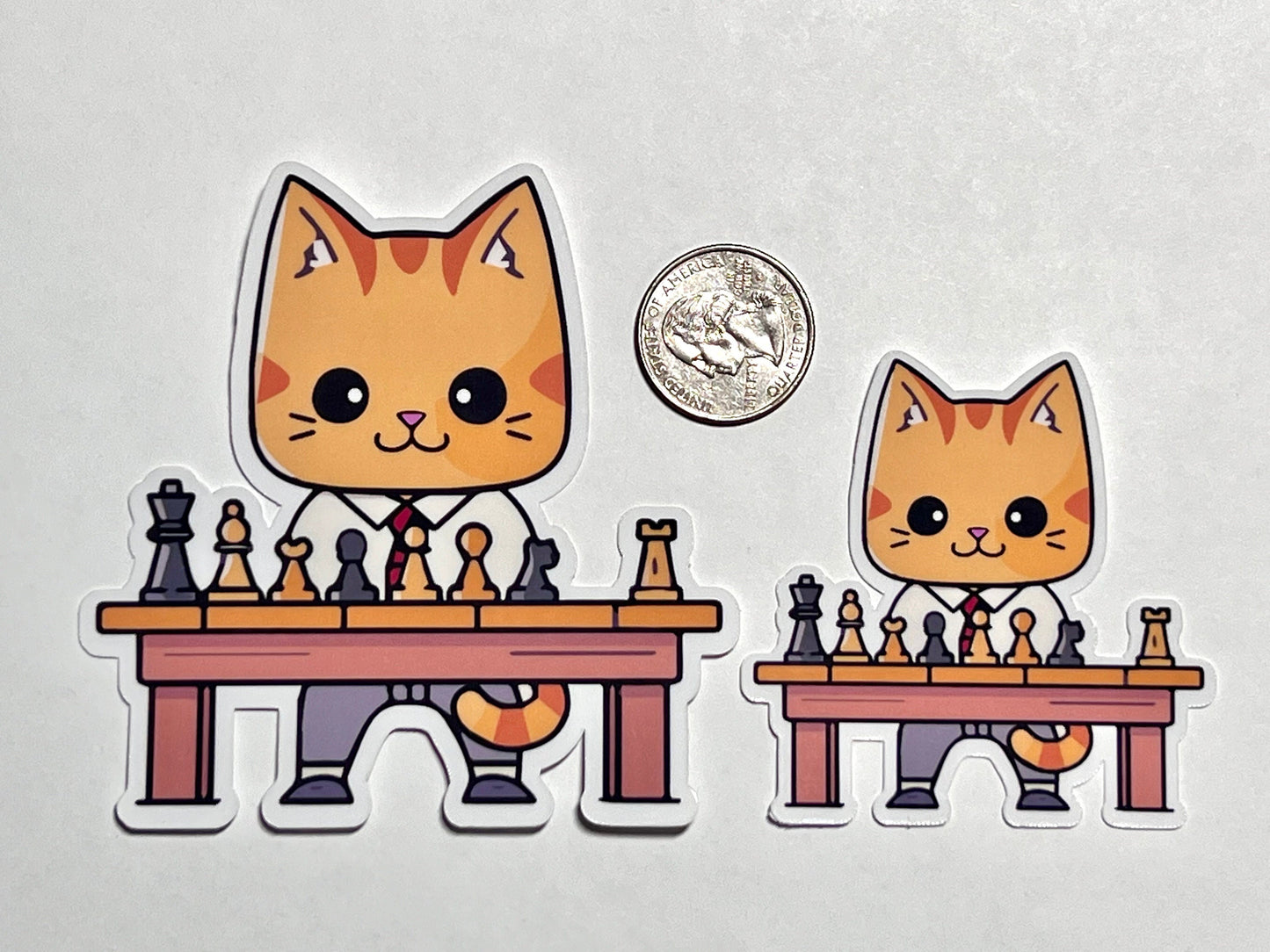 Chess Cat Vinyl Sticker image 2