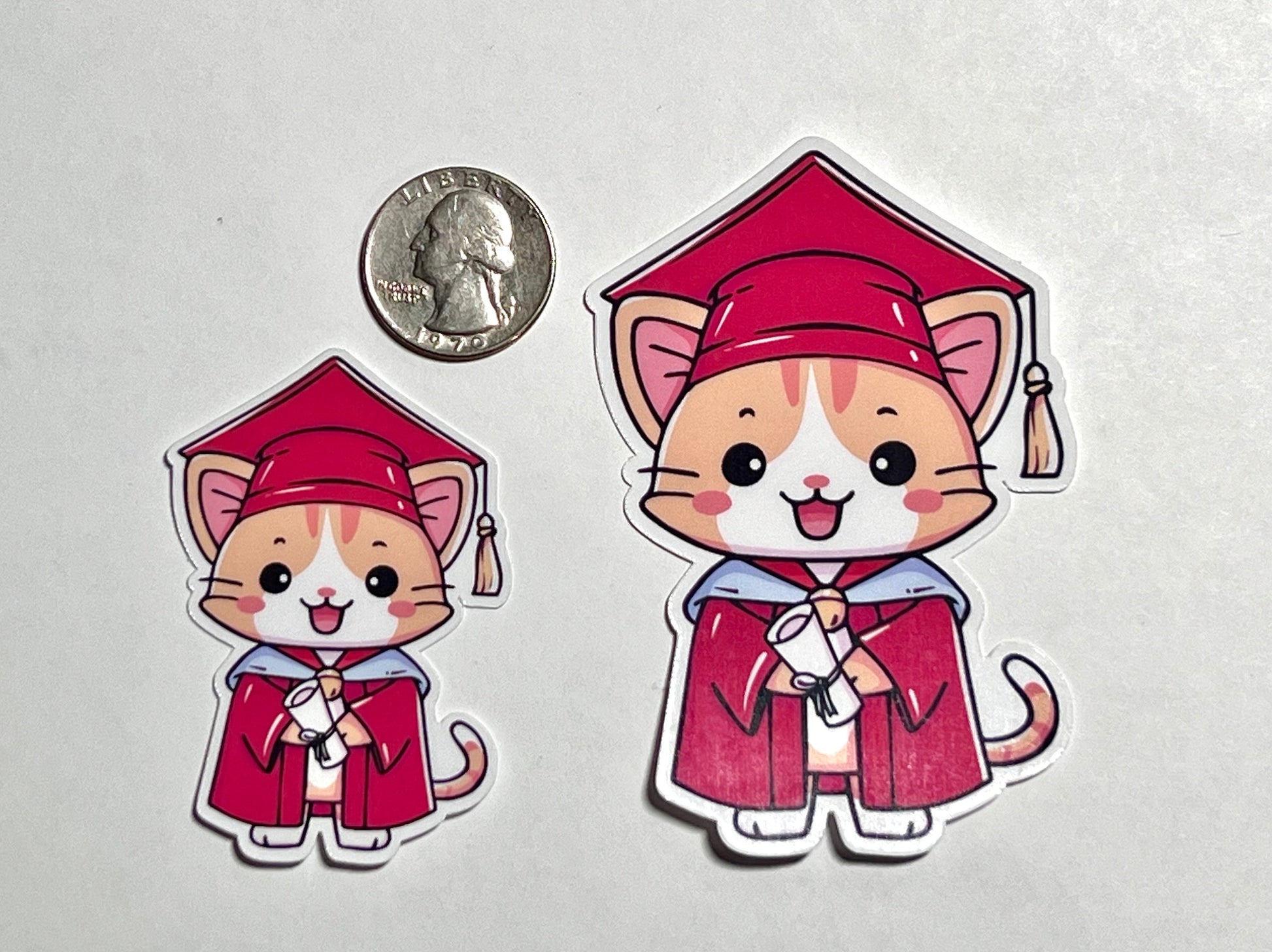 Graduation Cat Vinyl Sticker image 2