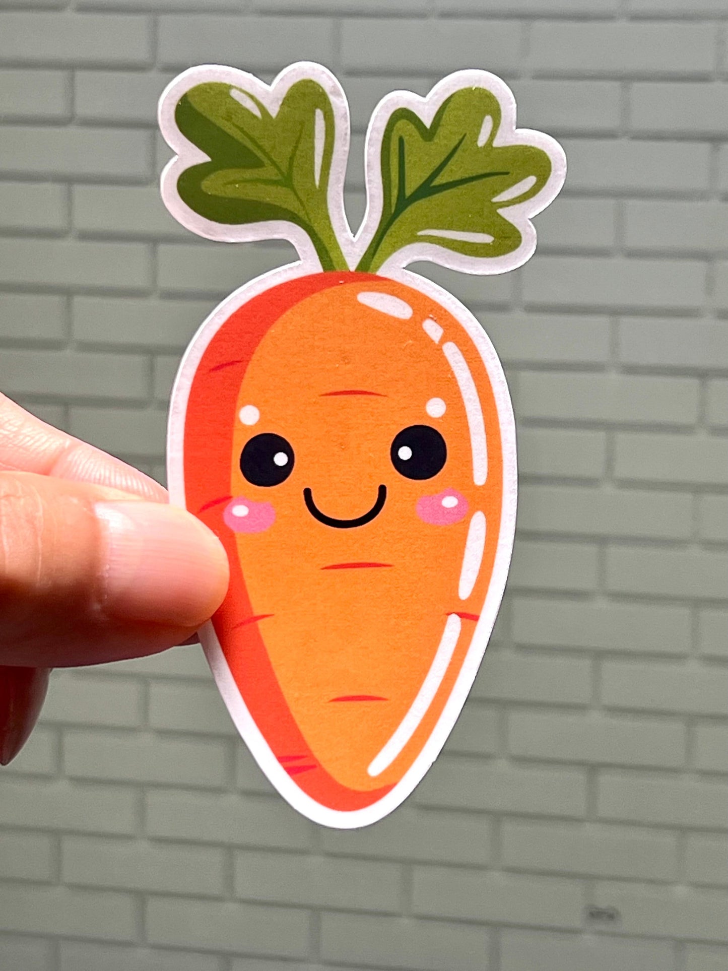 Cute Carrot Sticker | Carrot Vegetable Kawaii Design Vinyl Sticker