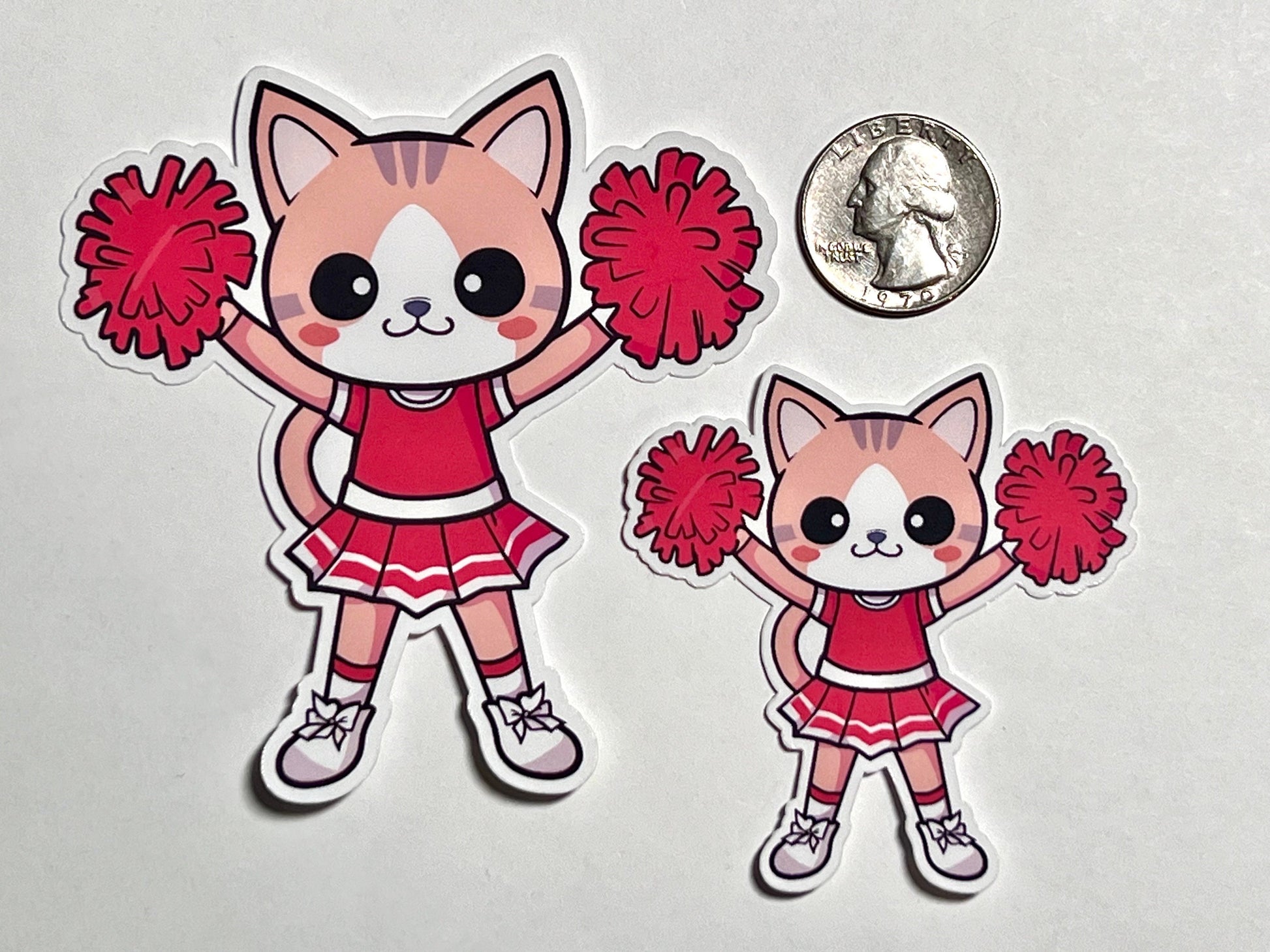 Cheerleader Cat Vinyl Sticker image 2