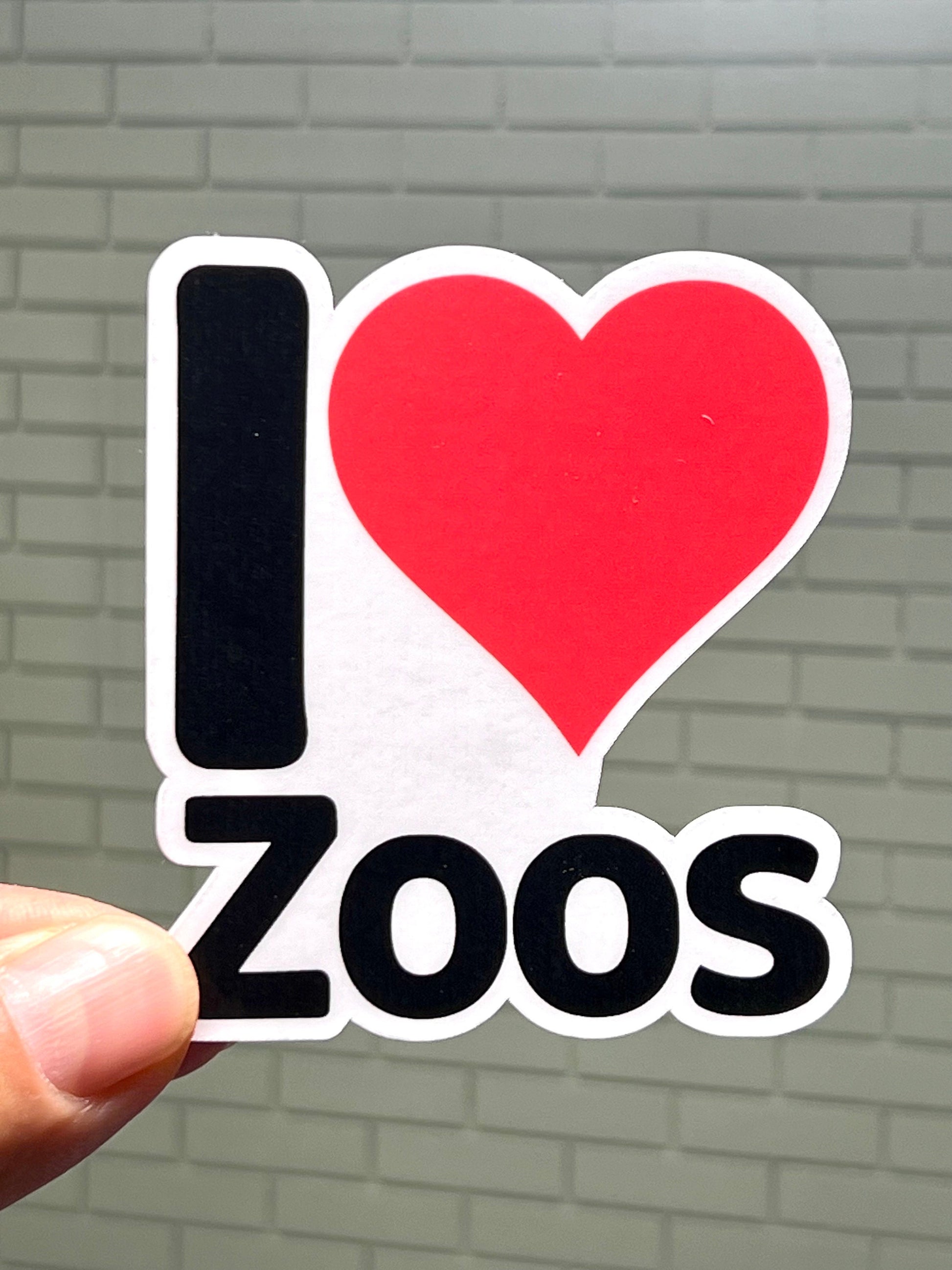 I Heart Zoos Vinyl Sticker