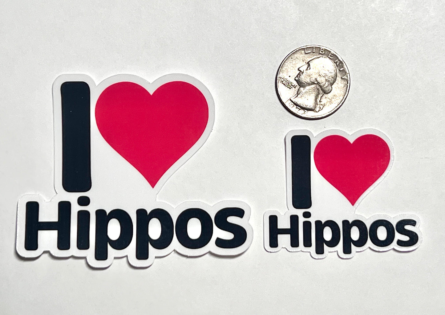 I Heart Hippos Vinyl Sticker image 2
