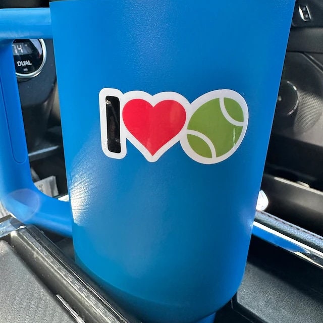 I Love Tennis Vinyl Sticker image 4