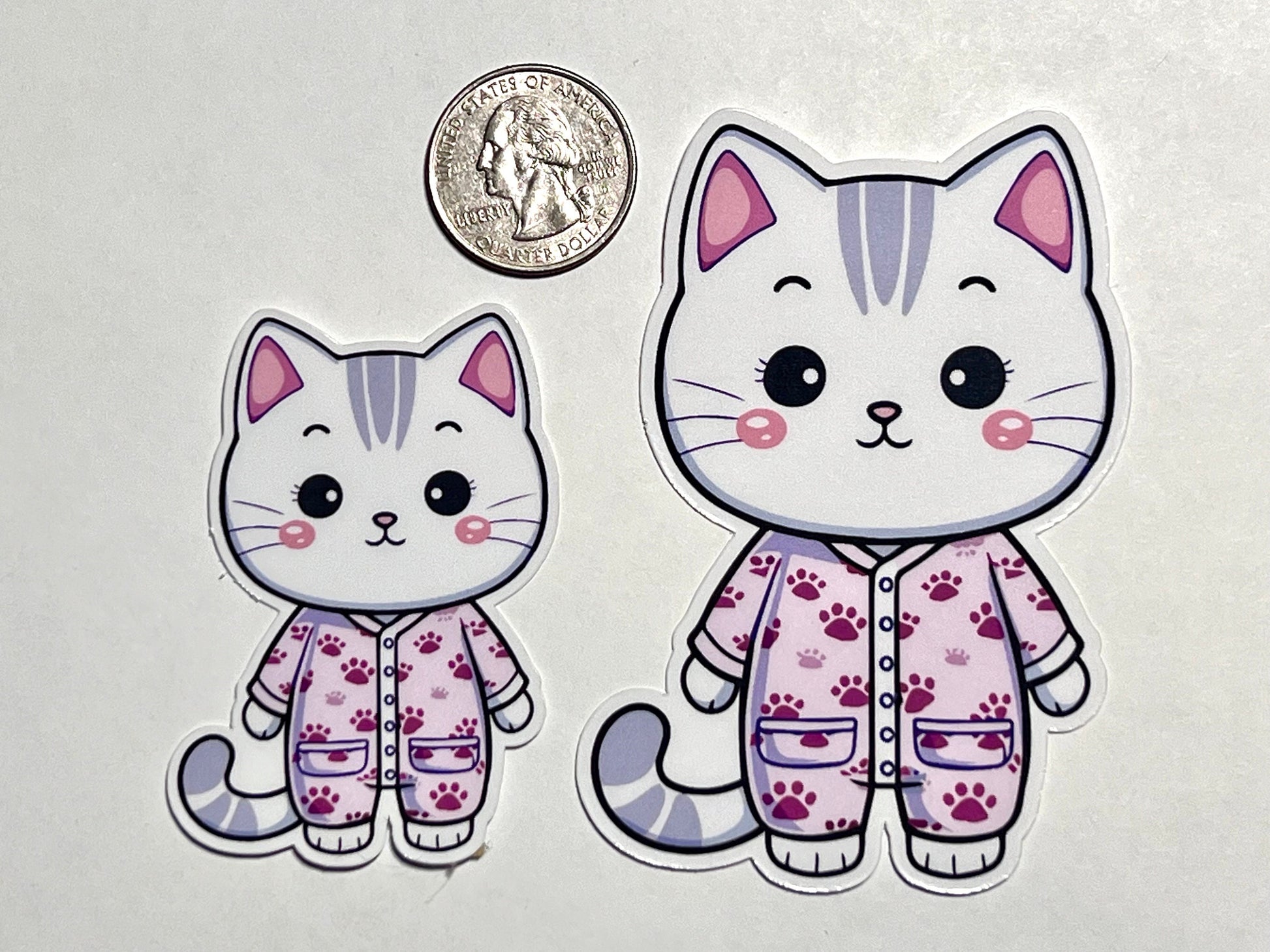 Pajama Kitty Vinyl Sticker image 2