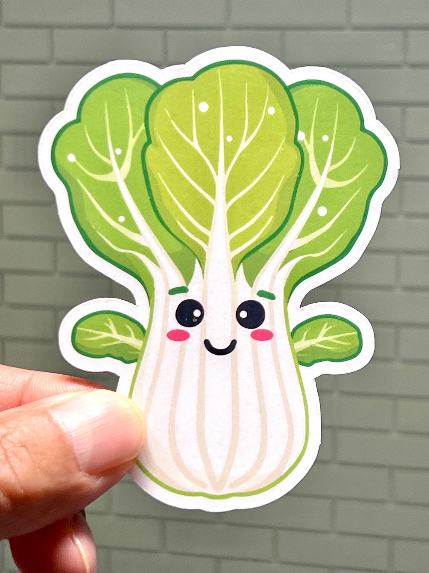 Cute Bok Choy Sticker | Chinese Vegetable Kawaii Design