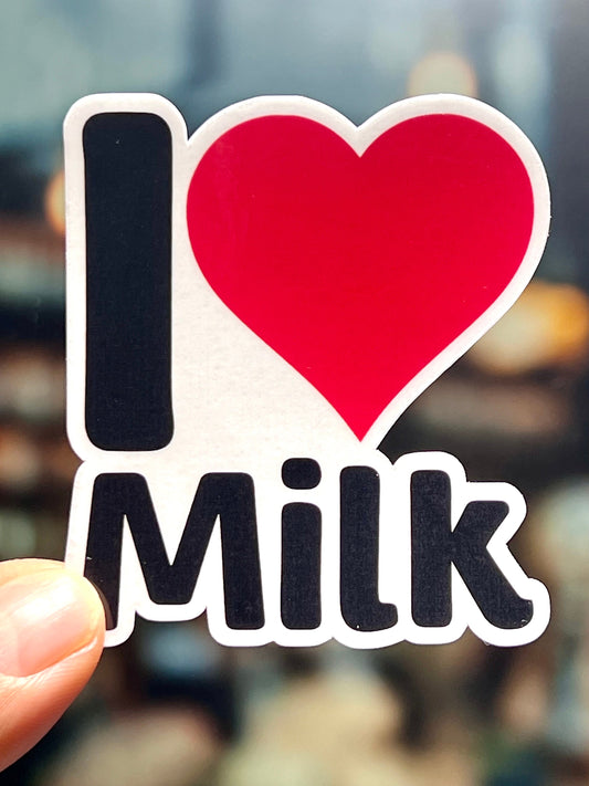 I love Milk Sticker | I Heart Milk Vinyl Sticker | Dairy Farmer  | Kids Favorite Drink