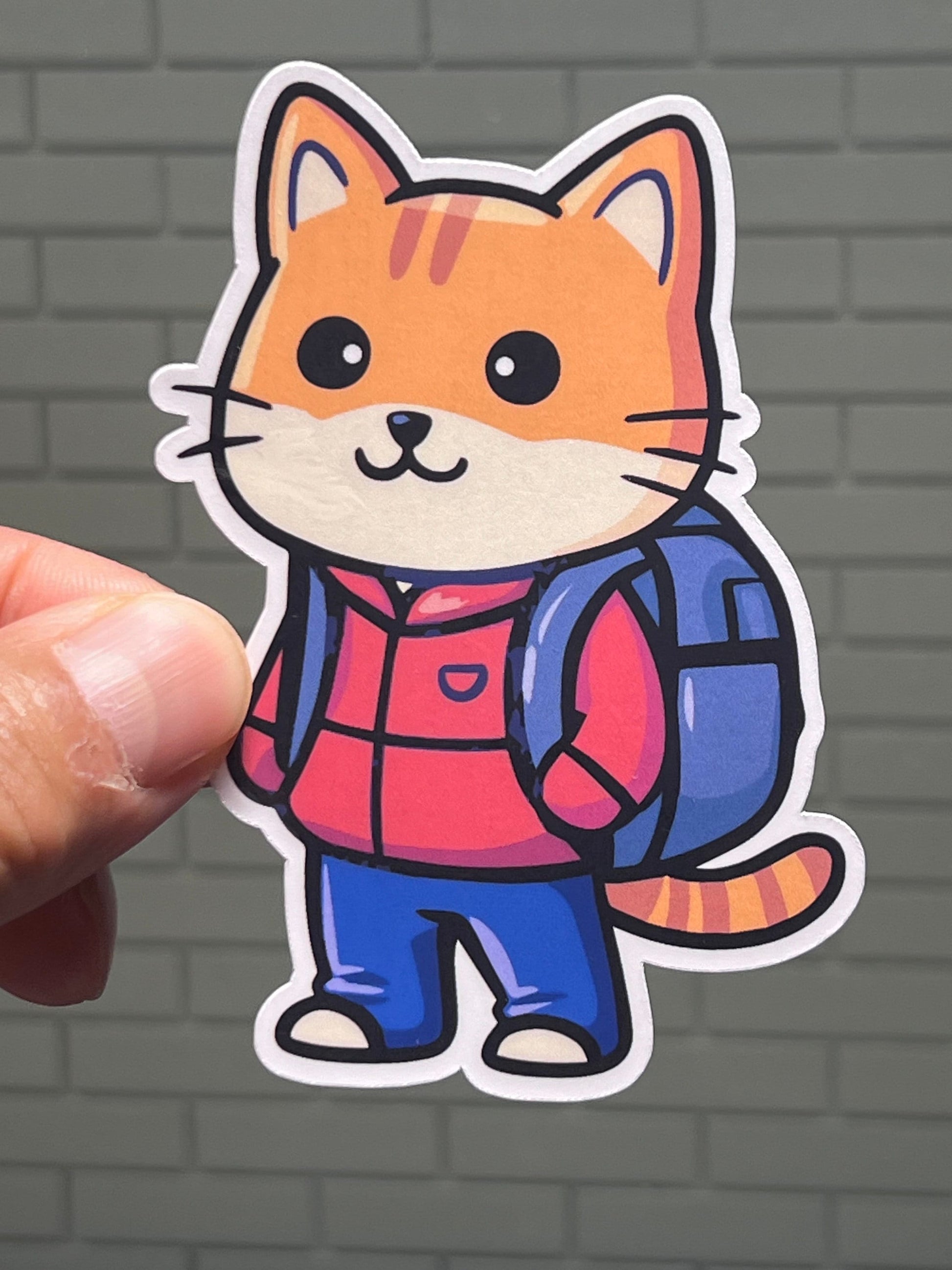 Back to School Kitty Vinyl Sticker