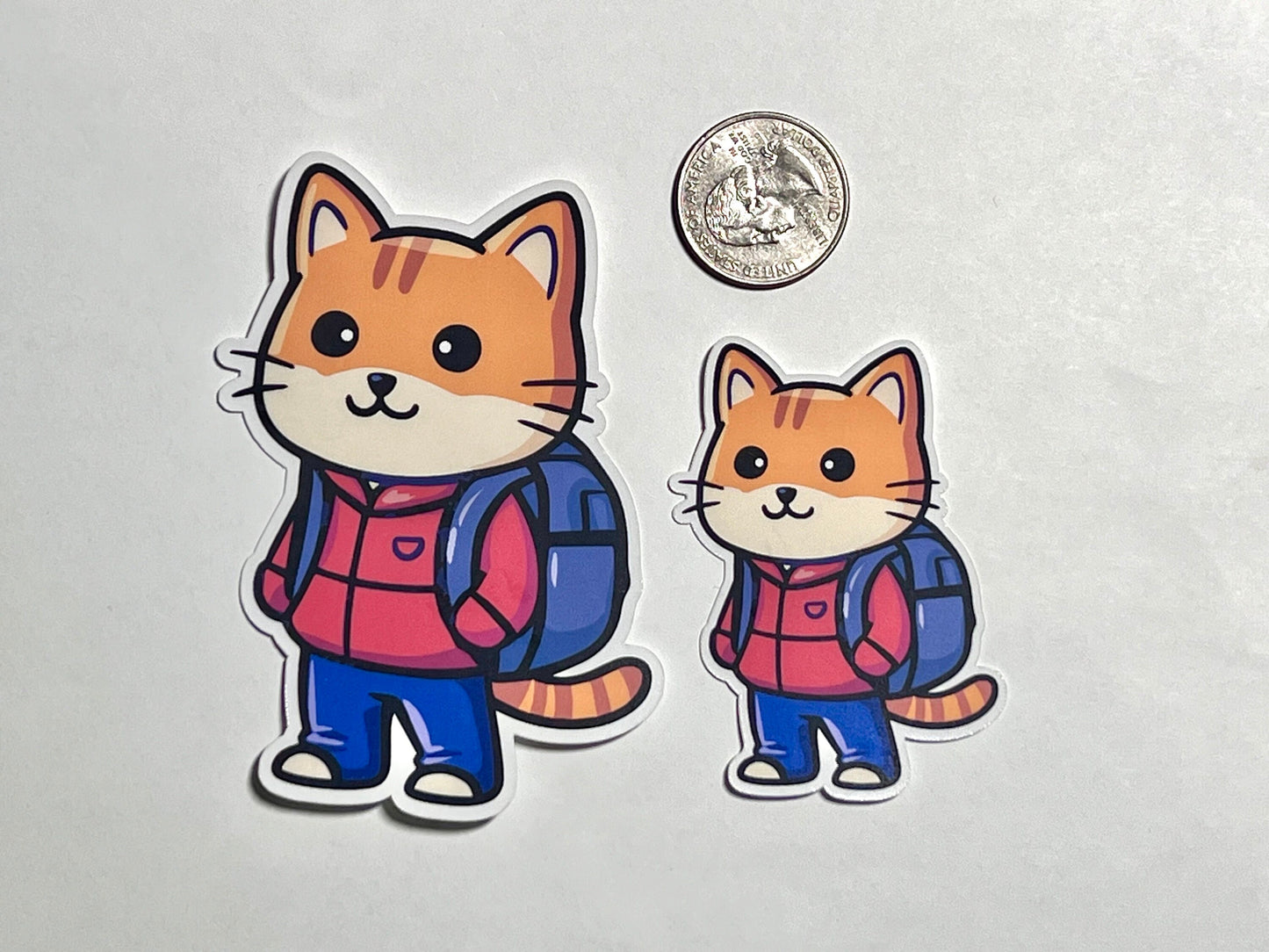 Back to School Kitty Vinyl Sticker image 2