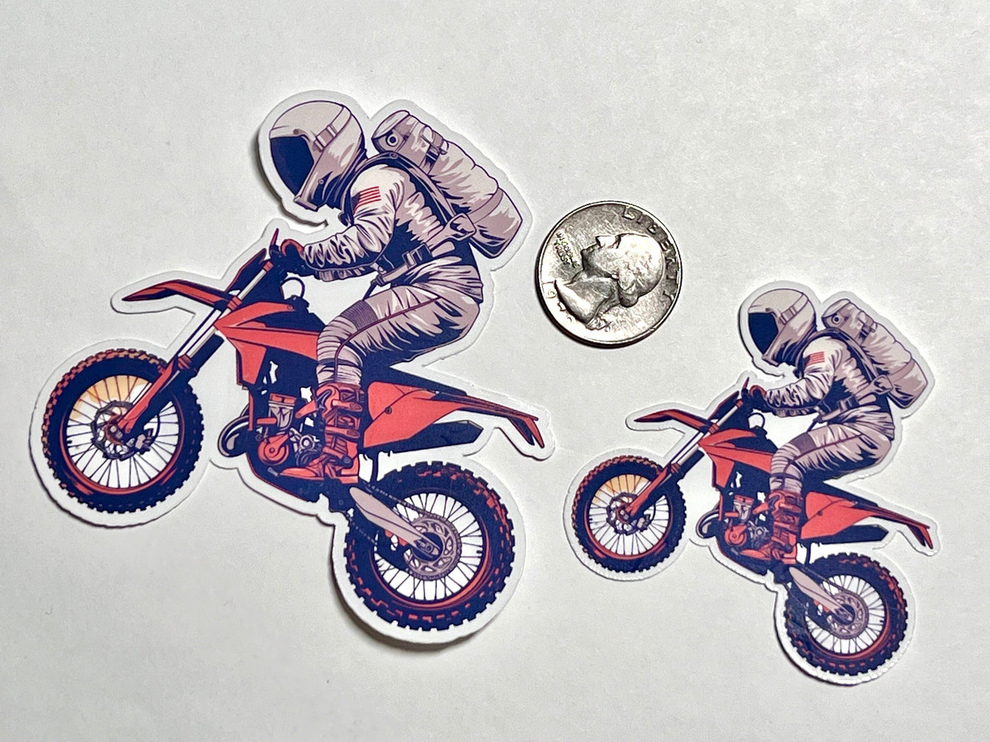 Astronaut Dirt Bike Vinyl Sticker image 2