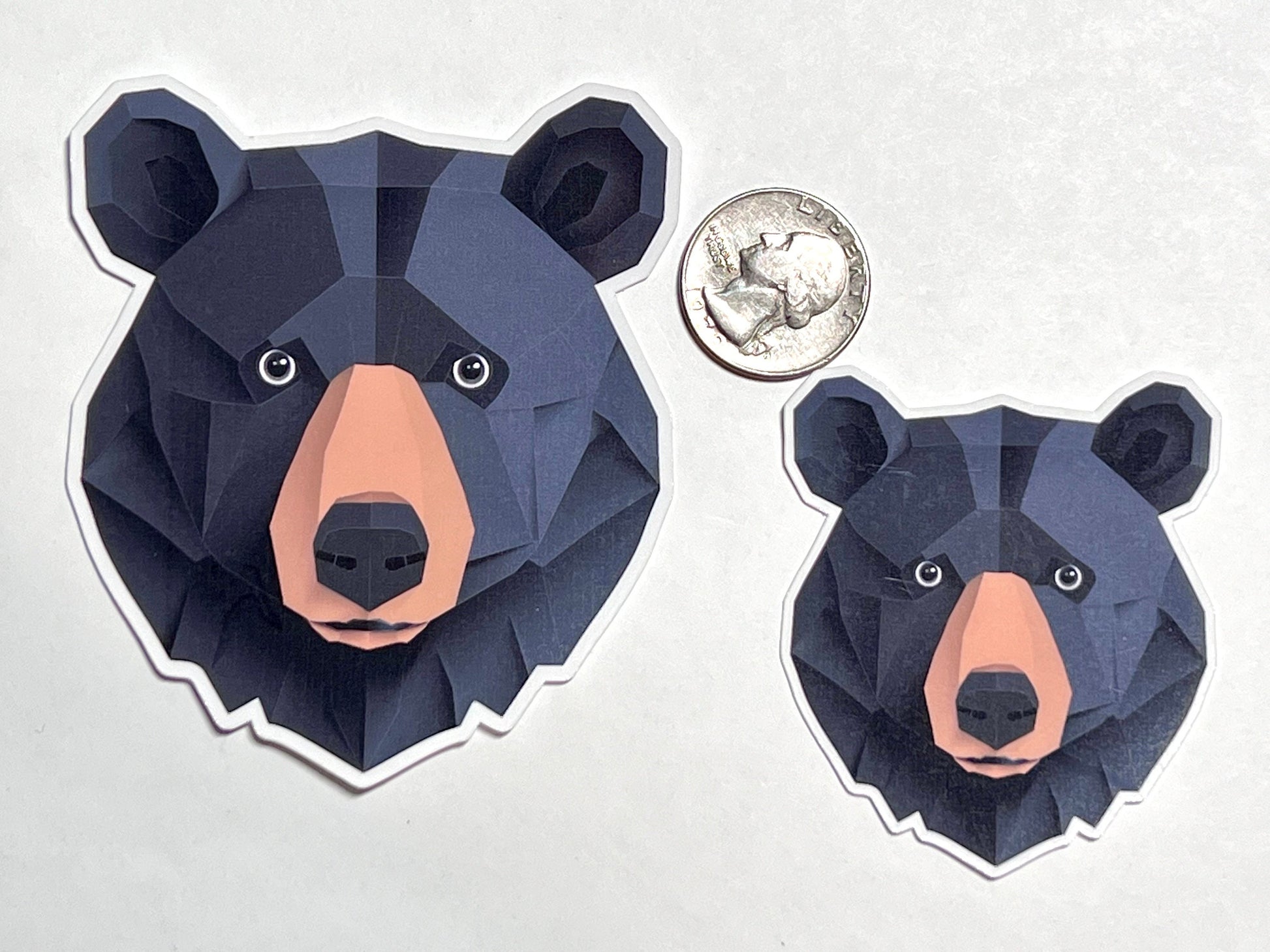Geometric Black Bear Vinyl Sticker image 2