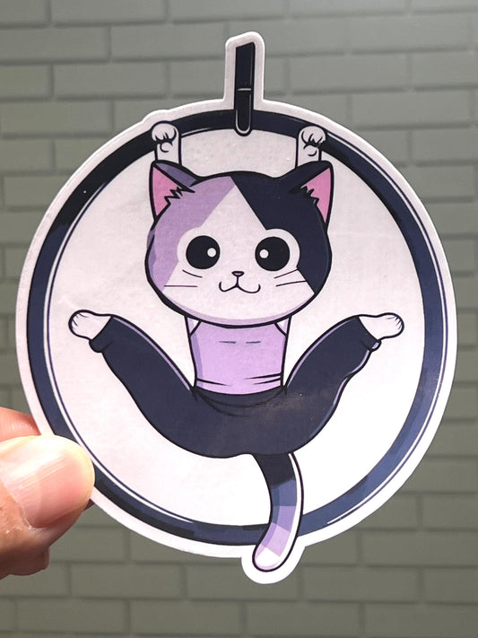 Aerial Arts Cat Sticker | Cat on Lyra Vinyl Sticker