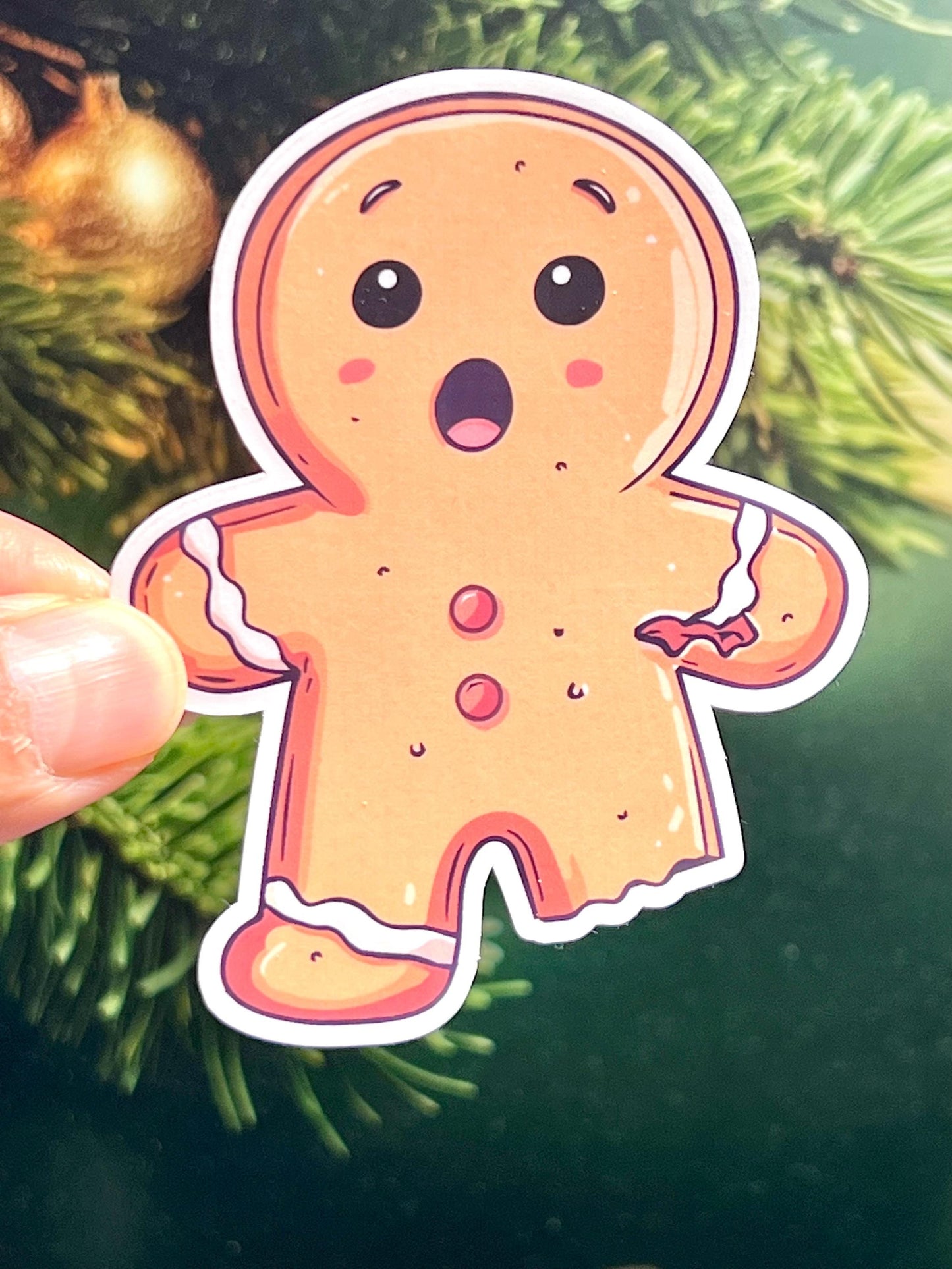 Gingerbread Man Bitten Leg Vinyl Sticker