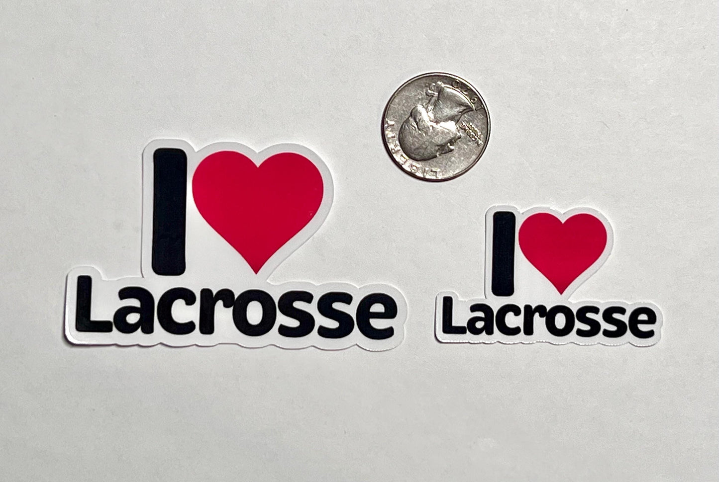 I Love Lacrosse Vinyl Sticker image 2