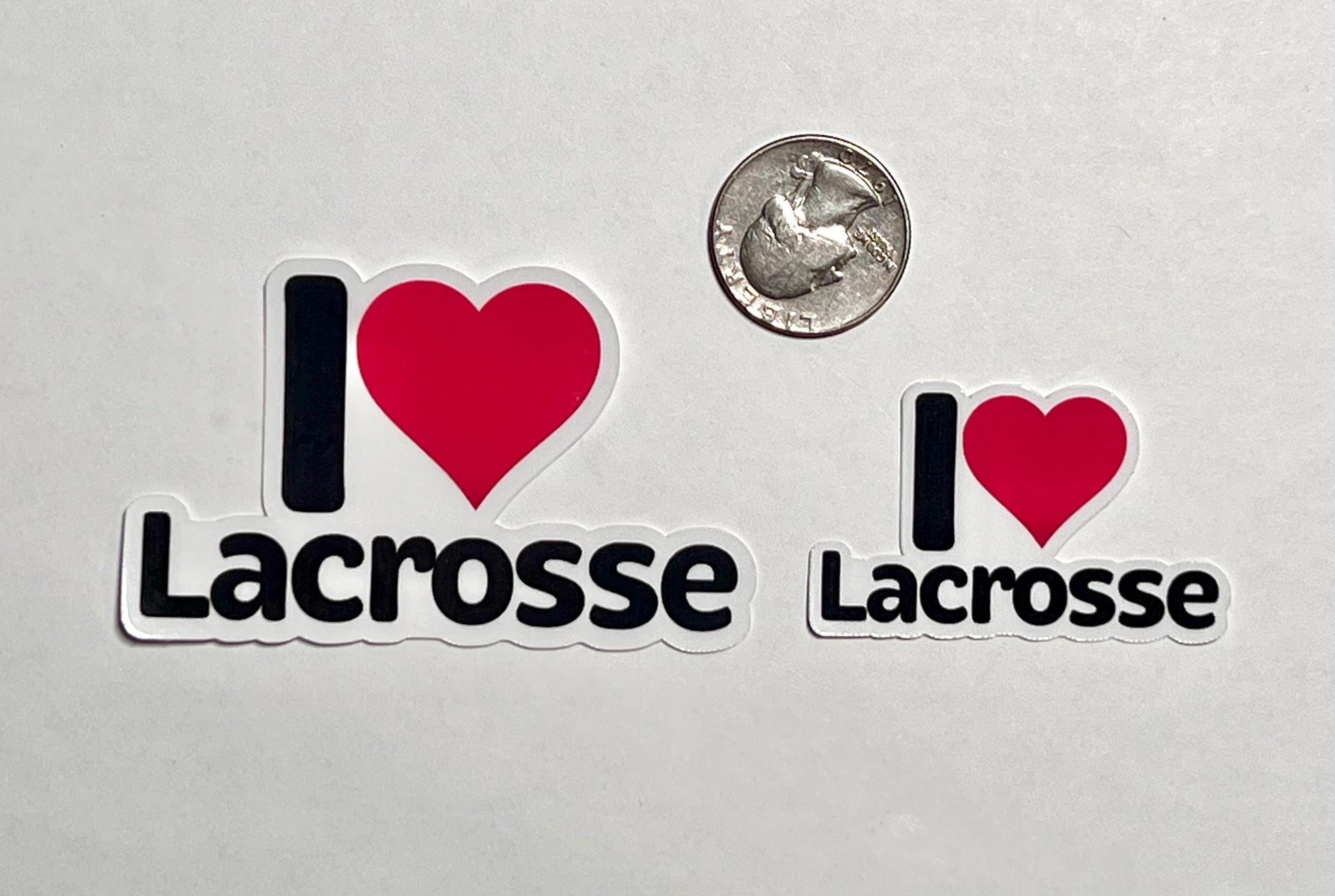 I Love Lacrosse Vinyl Sticker image 2