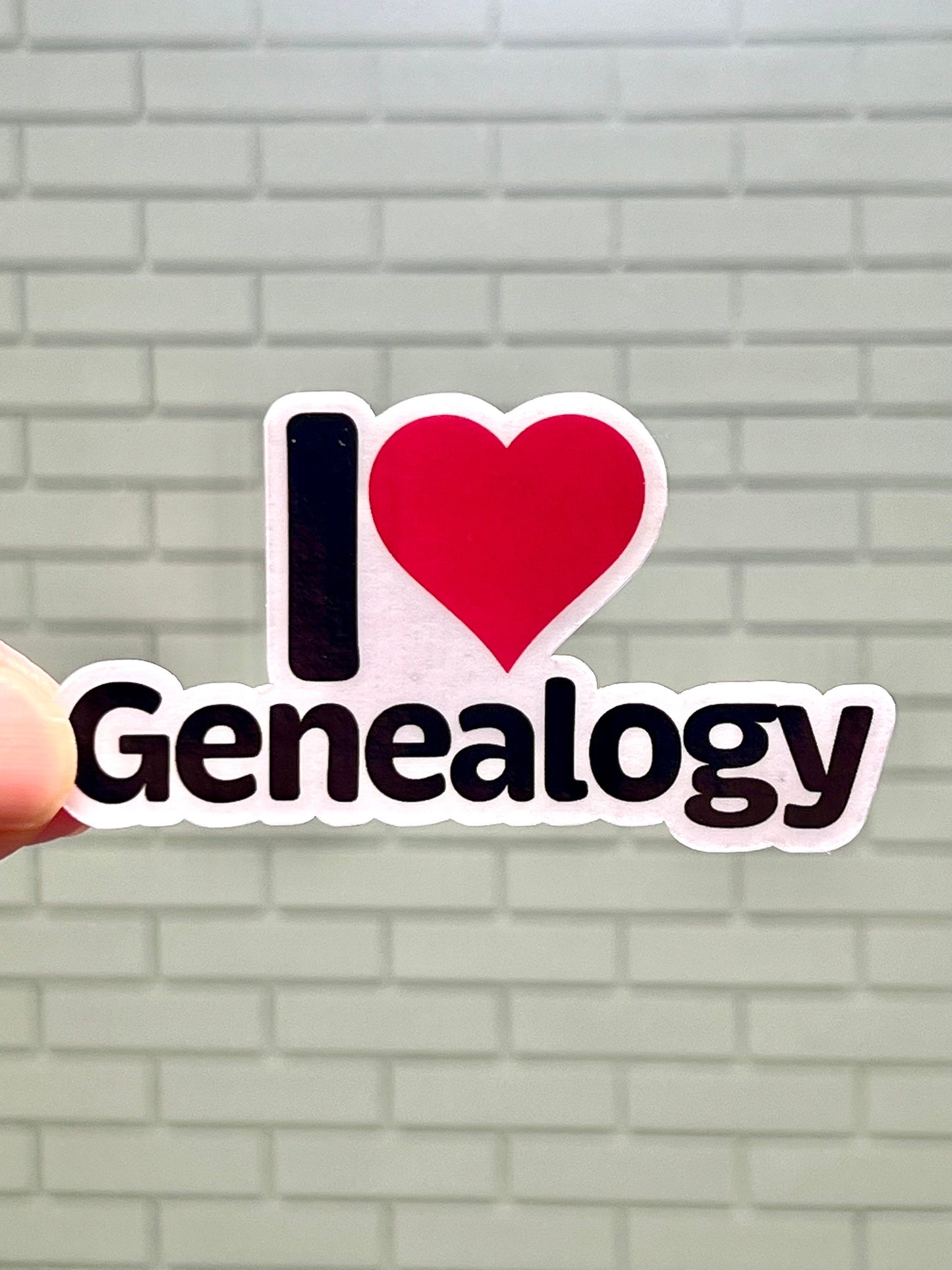 I Heart Genealogy Vinyl Sticker
