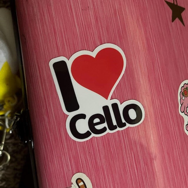 I Heart Cello Vinyl Sticker image 3
