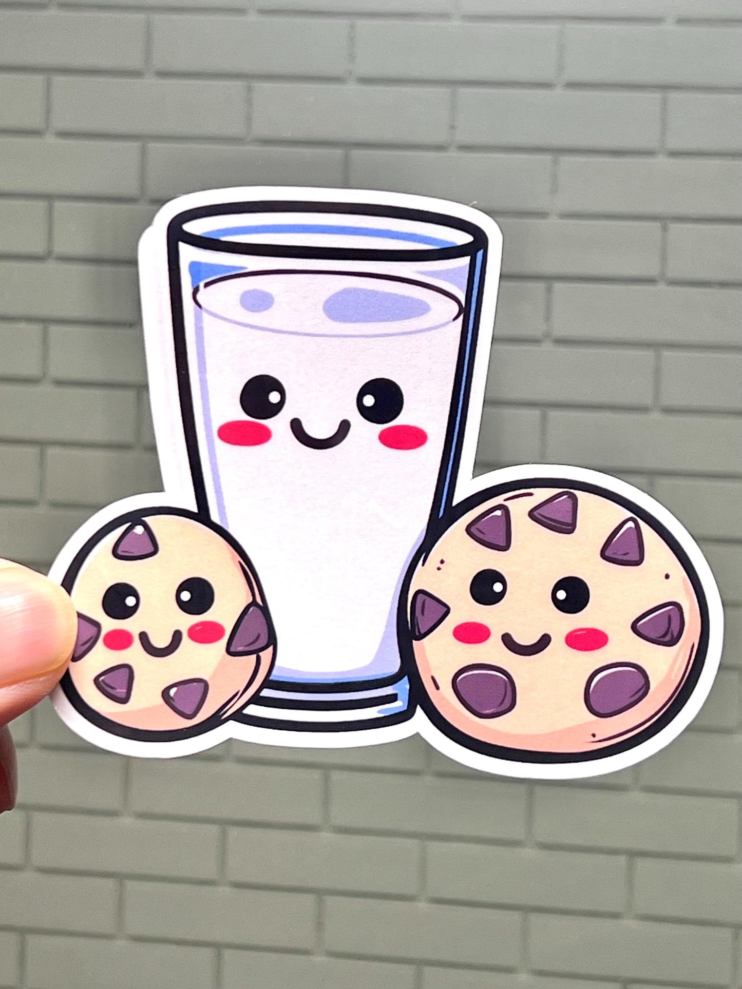 Glass of Milk and Cookies Sticker | Cute Vinyl Sticker