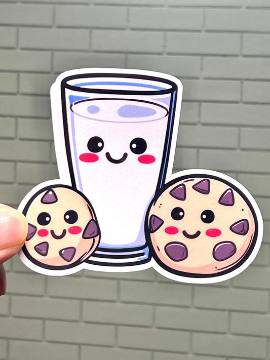 Glass Milk Cookies Vinyl Sticker