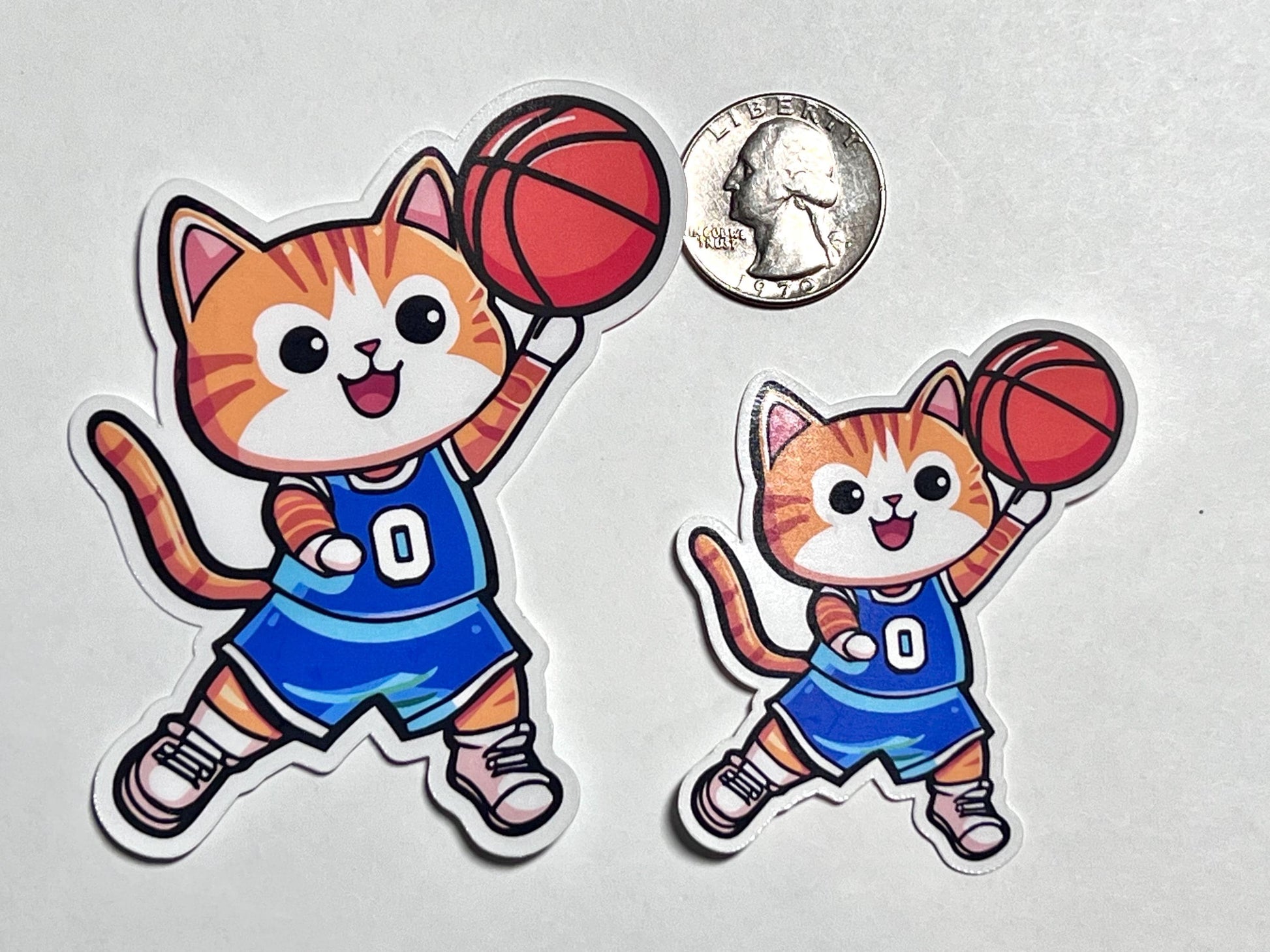 Basketball Layup Cat Vinyl Sticker image 2