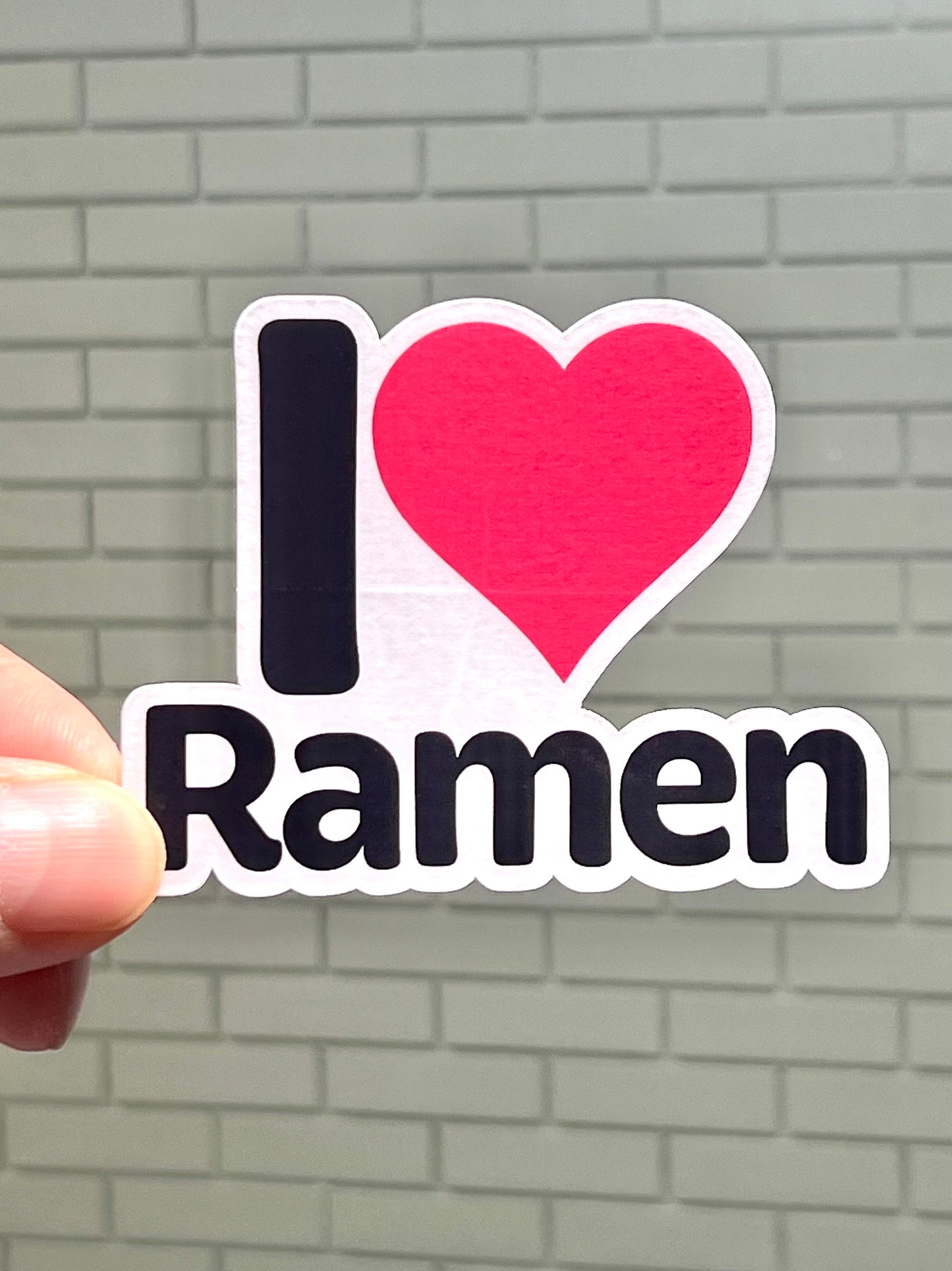 I love Ramen Sticker | I Heart Ramen Noodles Vinyl Sticker | Japanese Cuisine