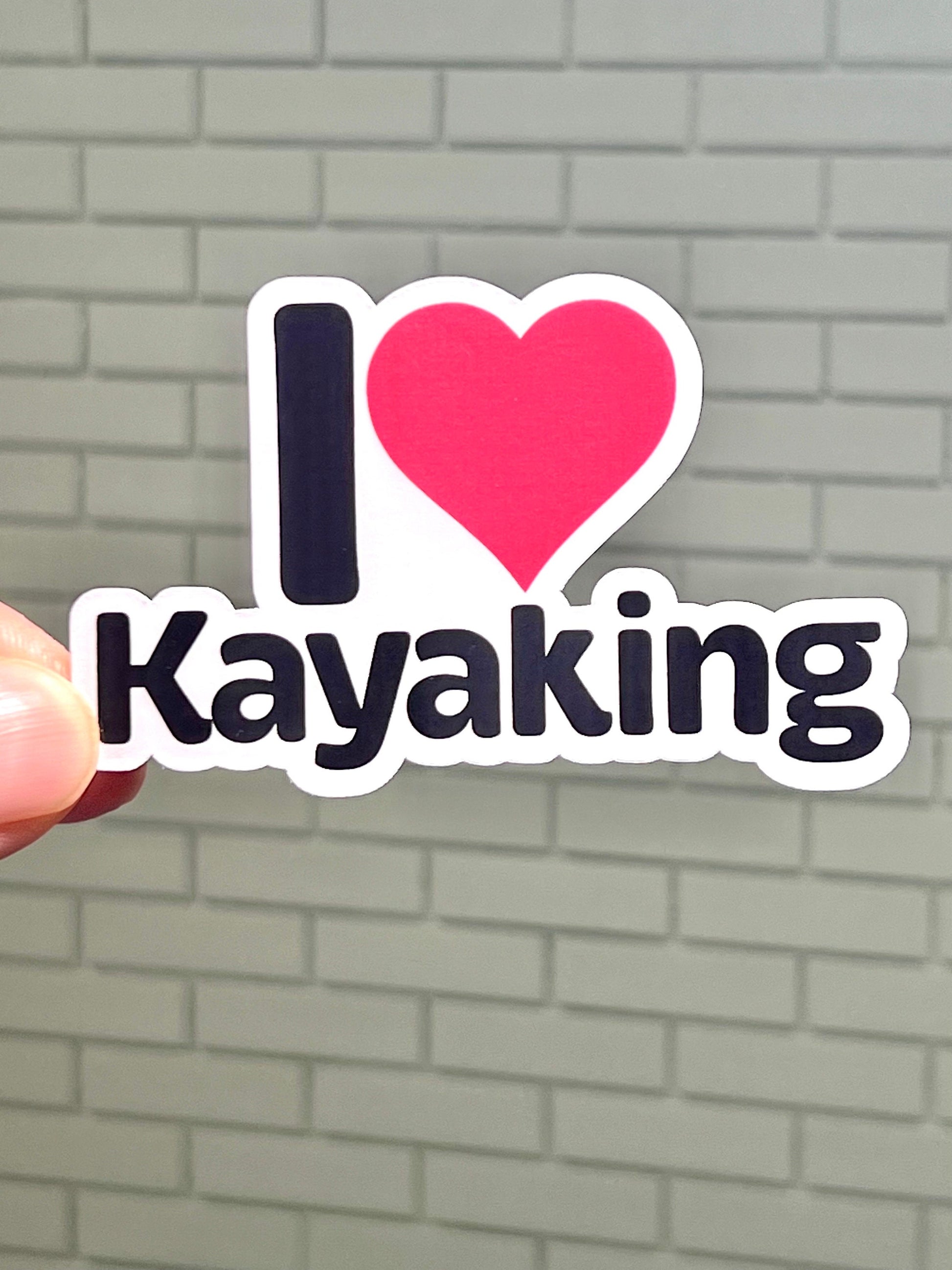 I Love Kayaking Vinyl Sticker