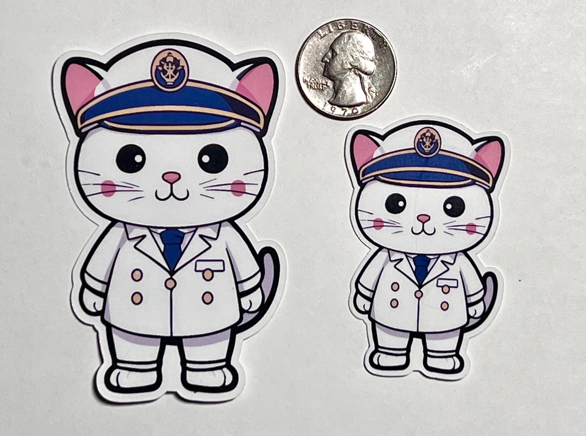 Cruise Ship Captain Cat Vinyl Sticker image 2