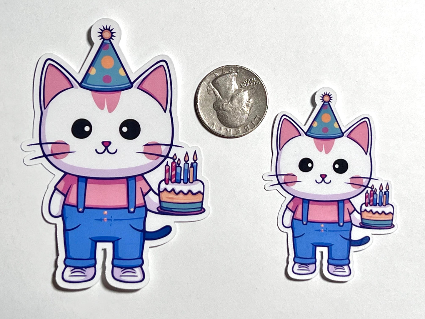 Birthday Cat Vinyl Sticker image 2