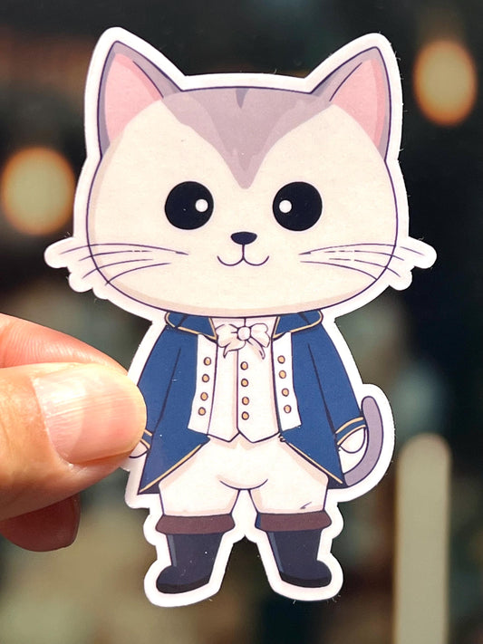 Alexander Hamilton Cat Sticker | Colonial Continental Congress Cat Vinyl Sticker