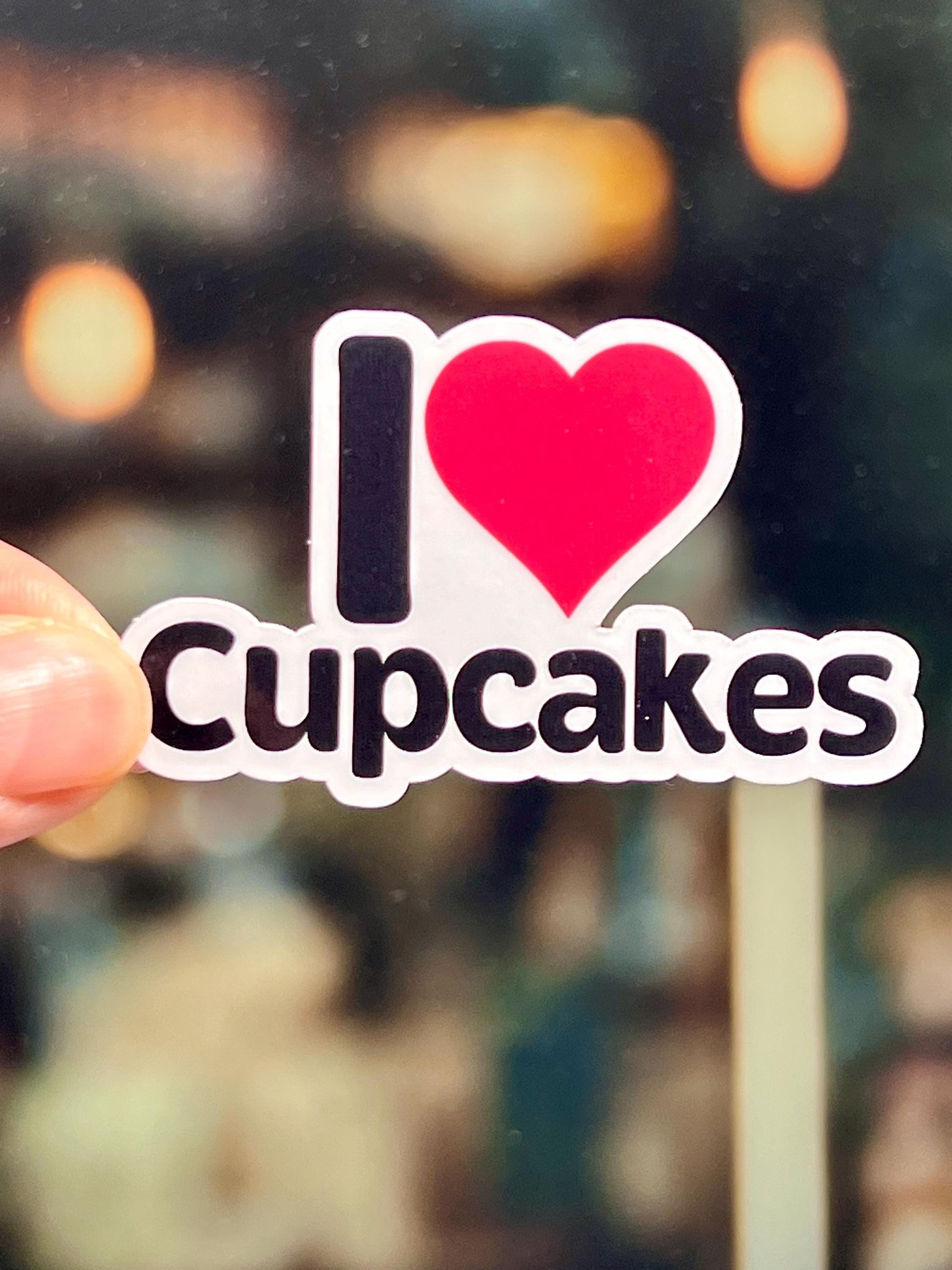 I Heart Cupcakes Vinyl Sticker
