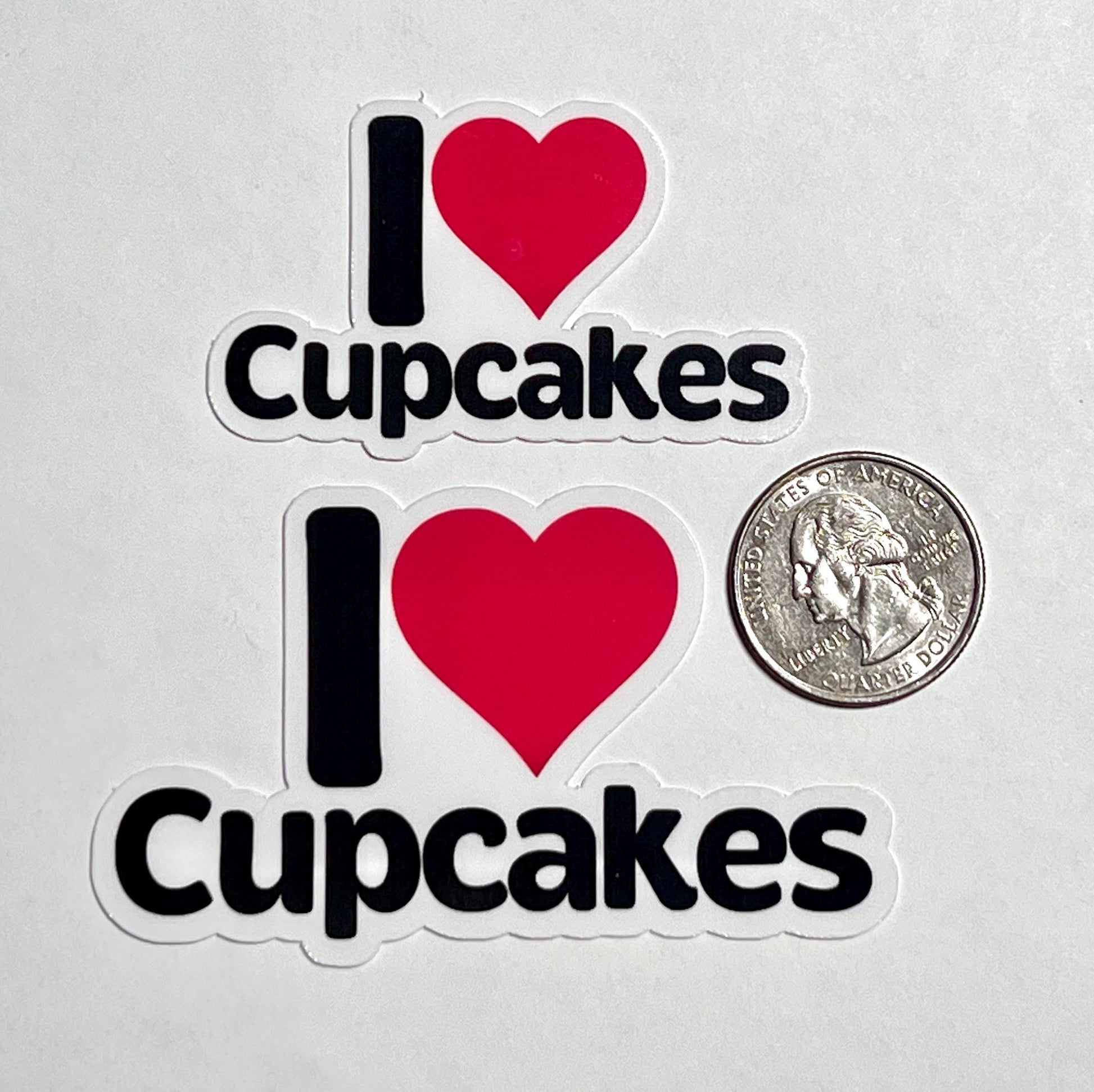I Heart Cupcakes Vinyl Sticker image 2