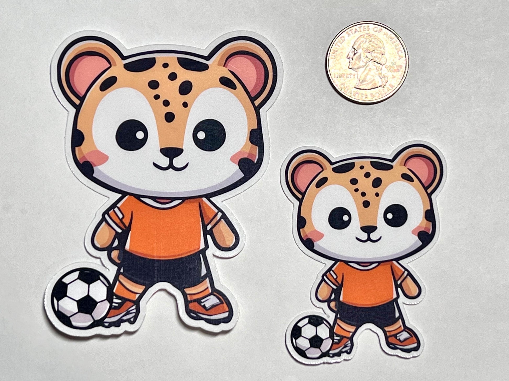 Cheetah Soccer Vinyl Sticker image 2