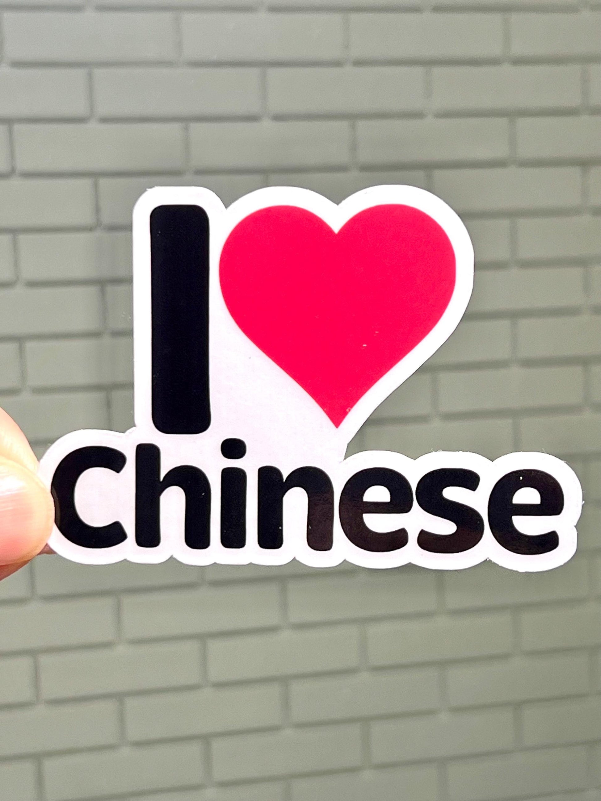 I Love Chinese Vinyl Sticker