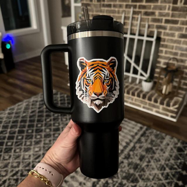 Geometric Tiger Head Vinyl Sticker image 3